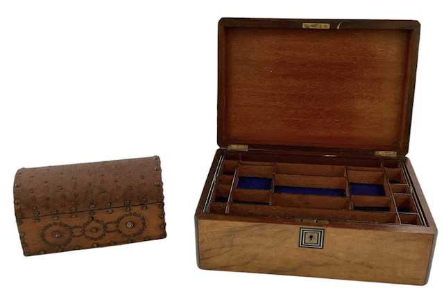A late Victorian burr walnut ebonised brass mounted rectangular collector's box