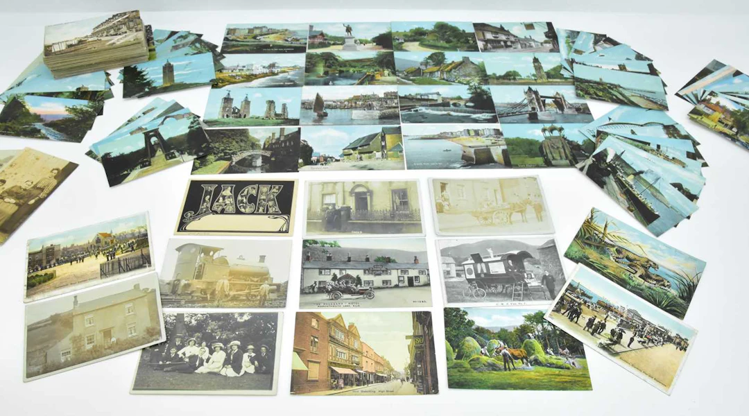 A group of late 19th/early 20th century mostly black and white postcards