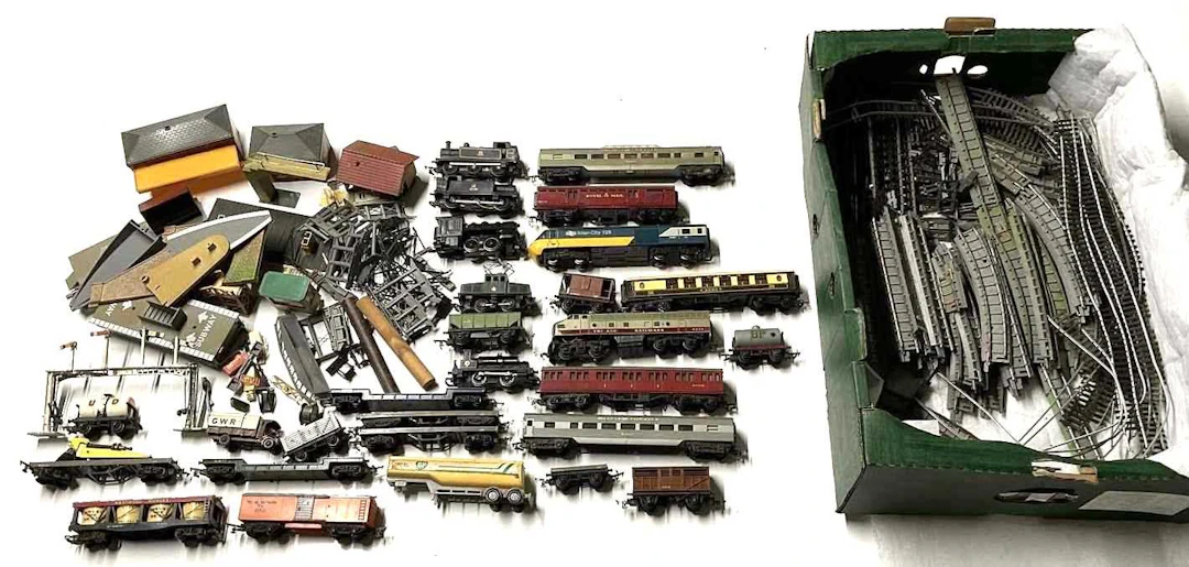 A collection of Tri-ang and Hornby train items