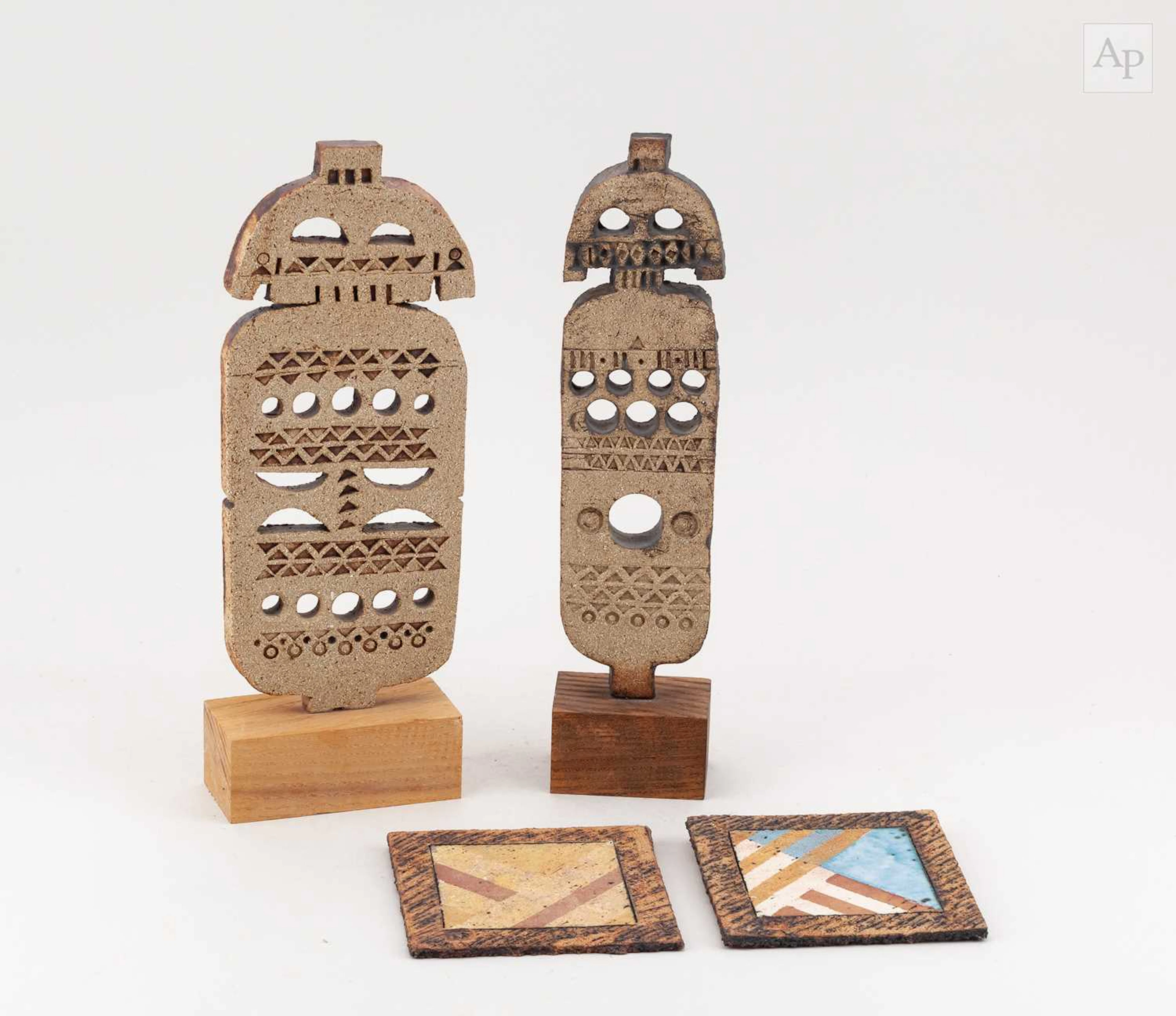 NIGEL EDMONDSON (1941-2025); a near pair of stoneware...