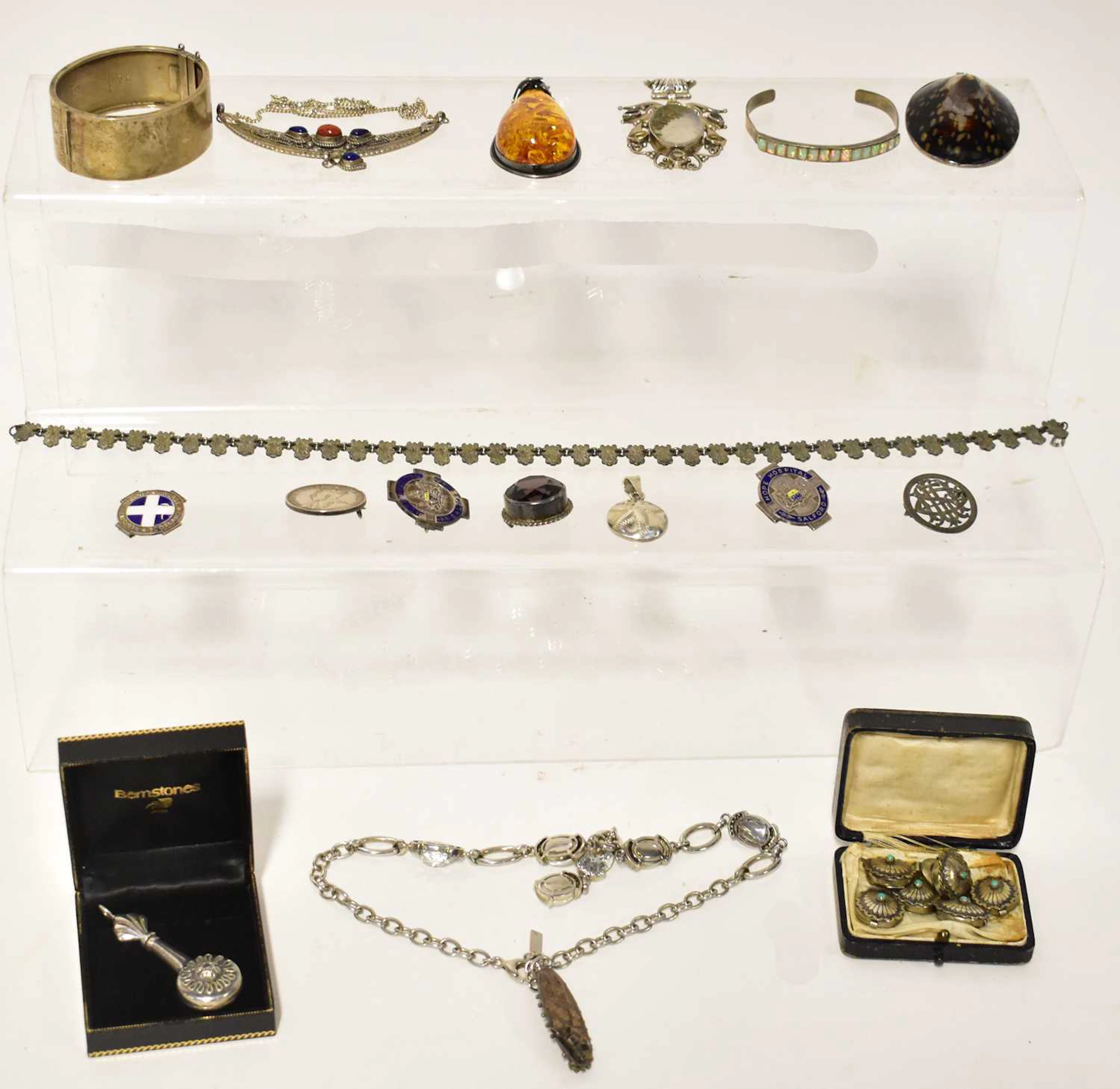 A group of mainly silver jewellery