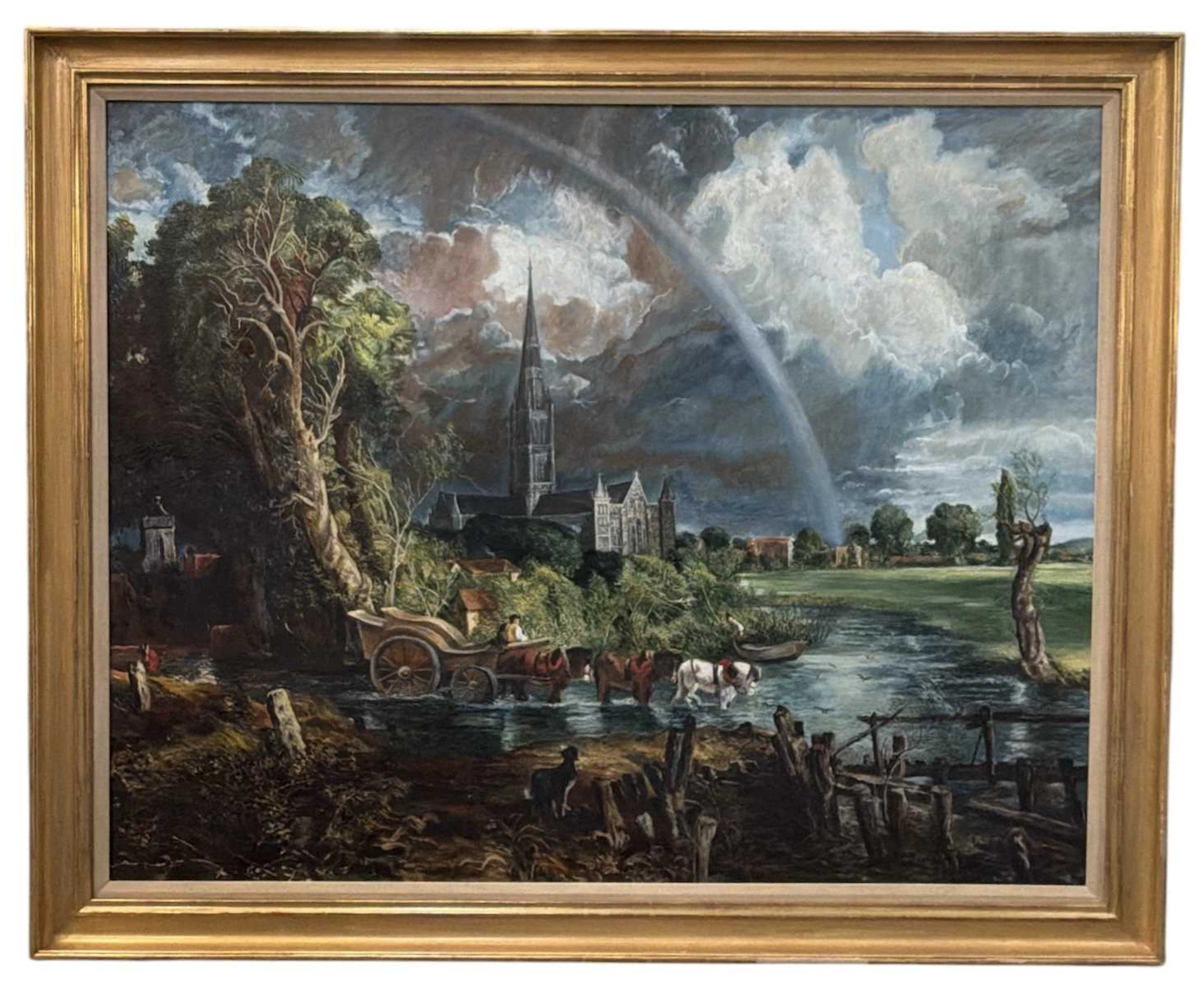 AFTER JOHN CONSTABLE (1776-1837); a modern oil on canvas