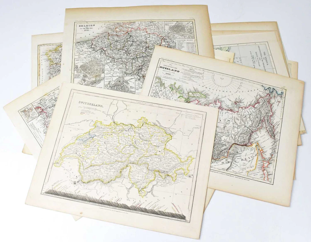 A collection of vintage maps