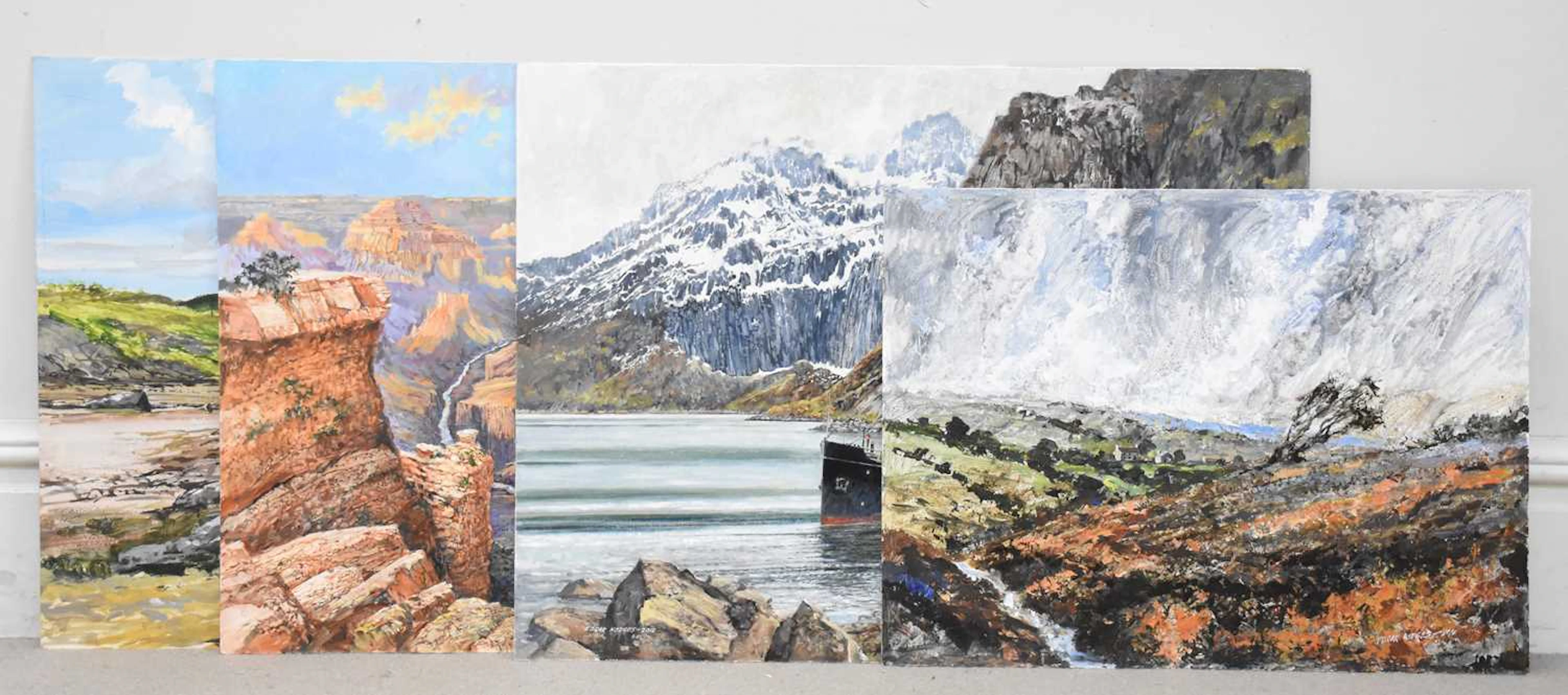 EDGAR HODGES (1928-2025); four oils on board including a...