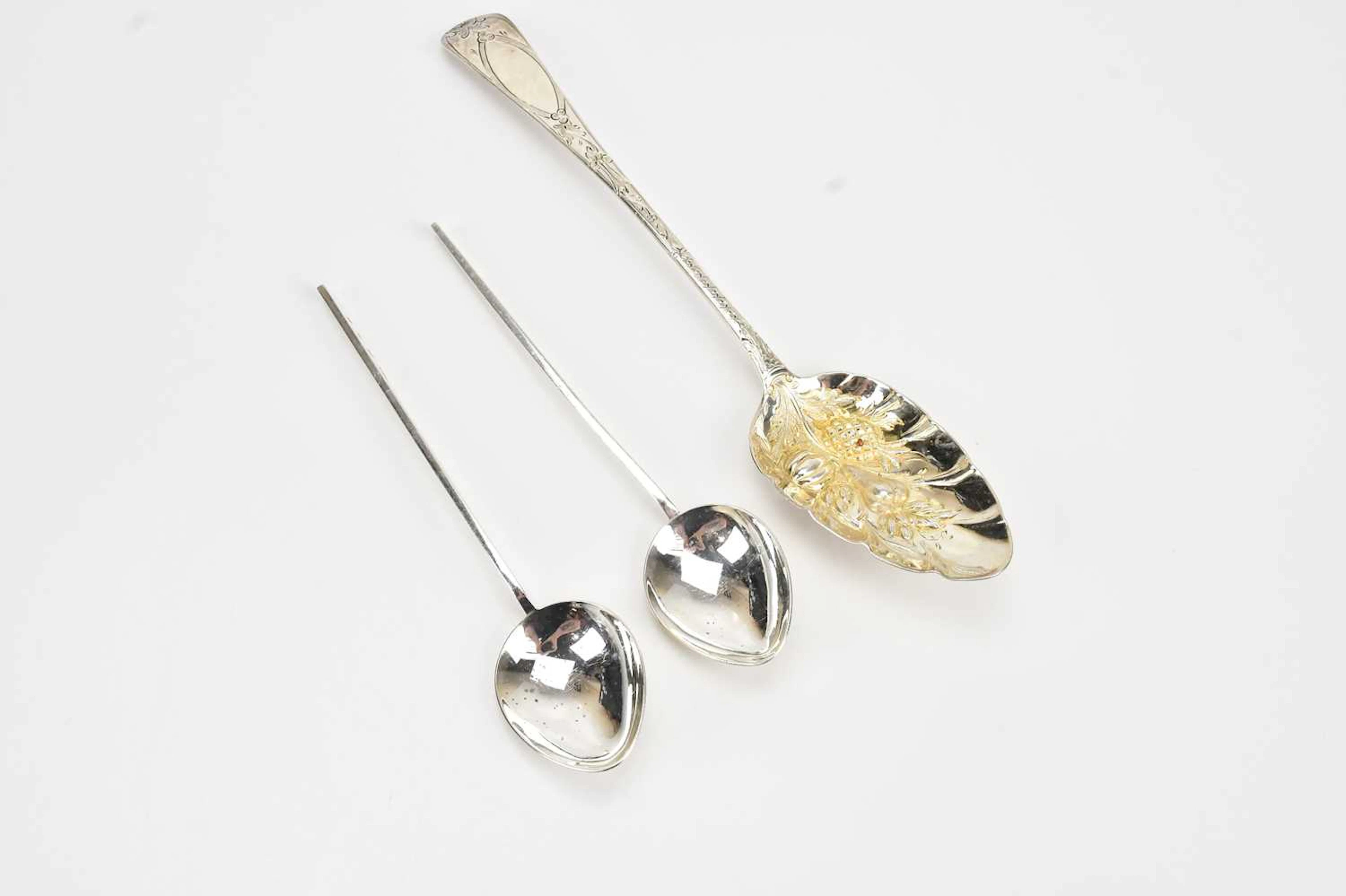 JRG; a pair of Elizabeth II hallmarked silver spoons