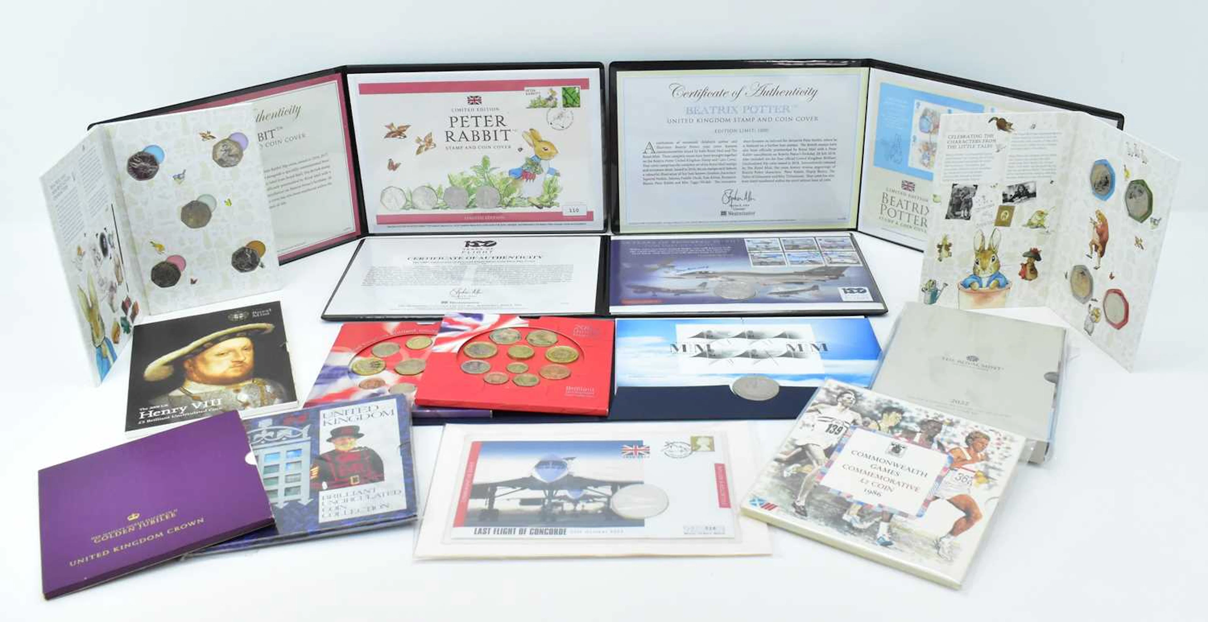 THE ROYAL MINT; various collectors' coin packs including...