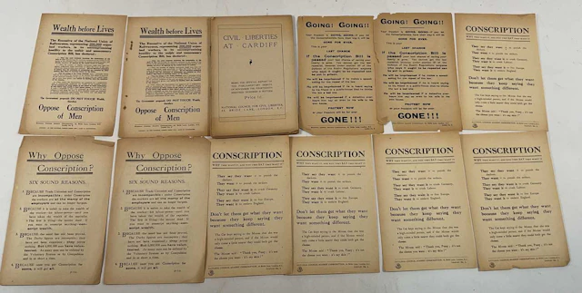 NATIONAL COUNCIL AGAINST CONSCRIPTION; a collection of four flyers titled
