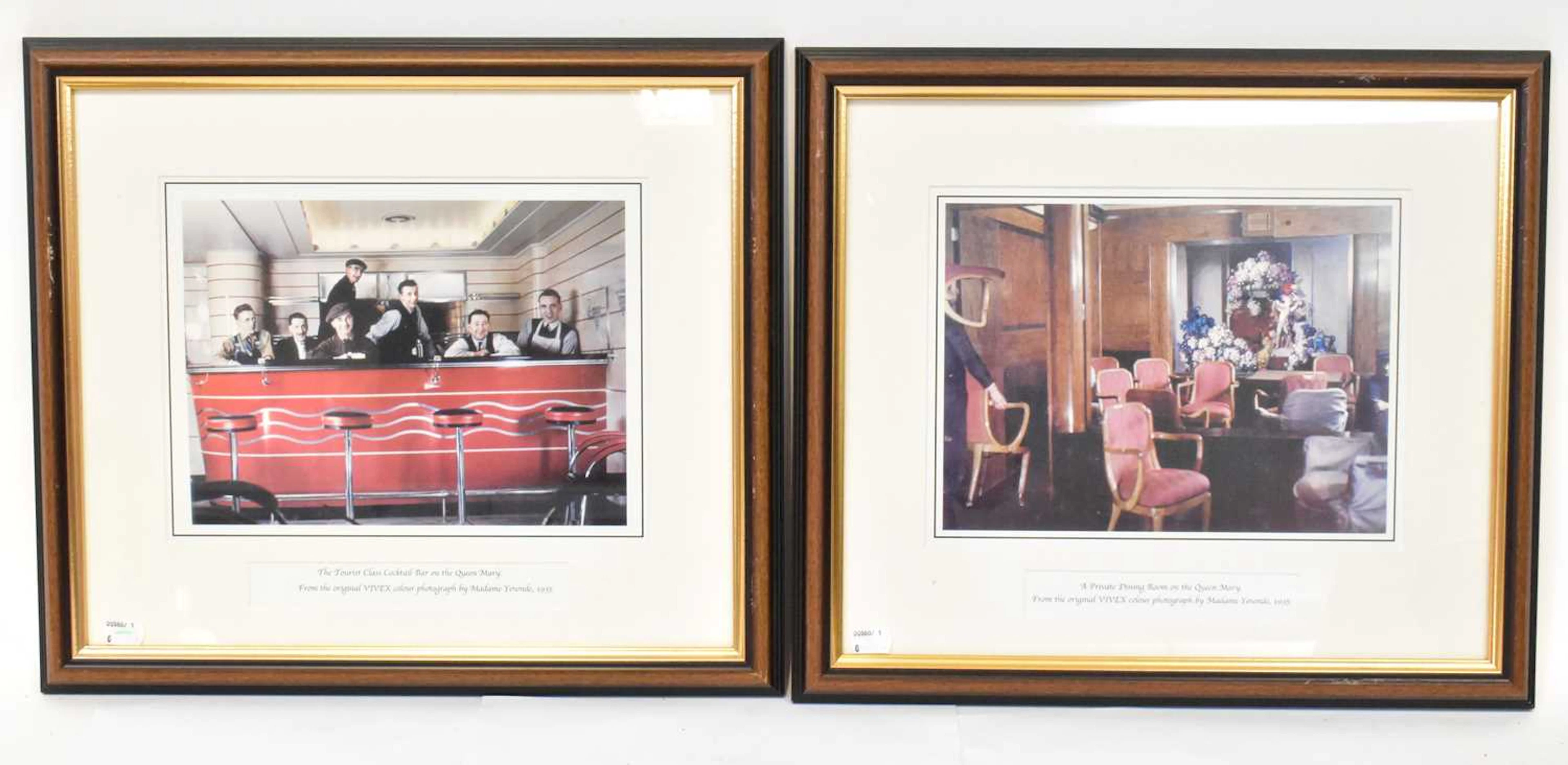 RMS QUEEN MARY; a set of five photographs each showing...
