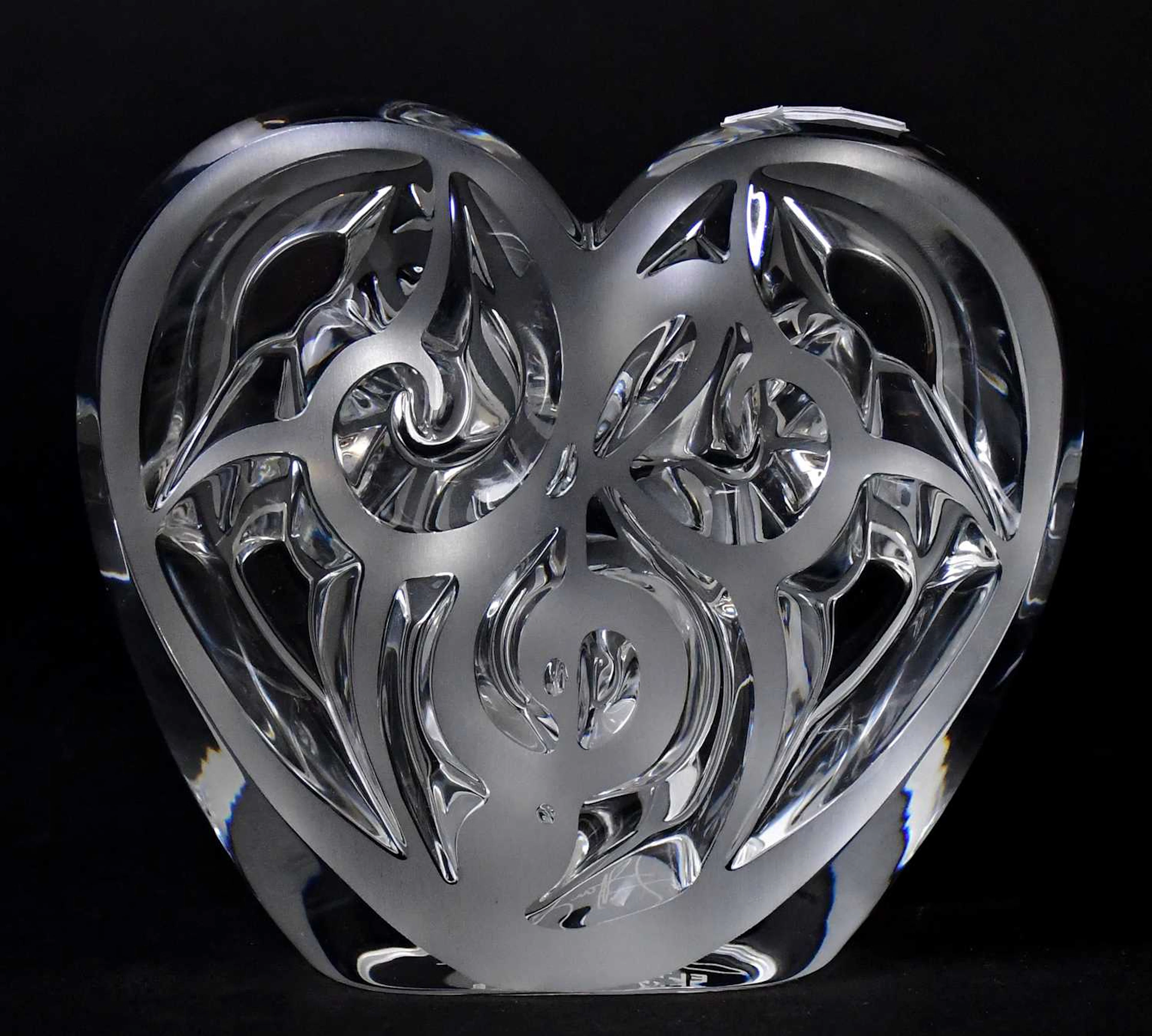LALIQUE; a limited edition 'Music is Love' heart-shaped sculpture