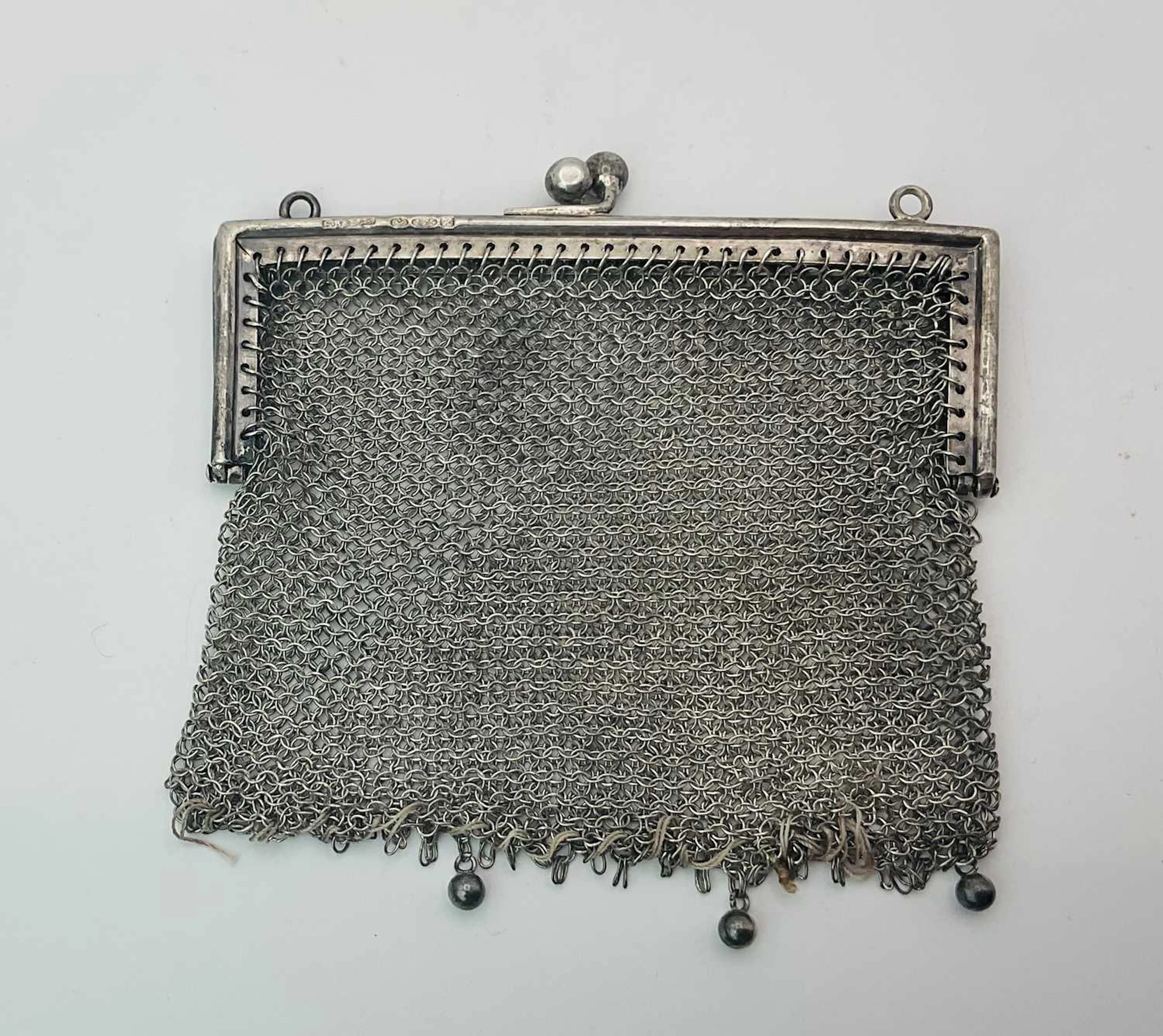 A modern 925 silver mesh coin purse