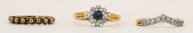 Two yellow gold dress rings