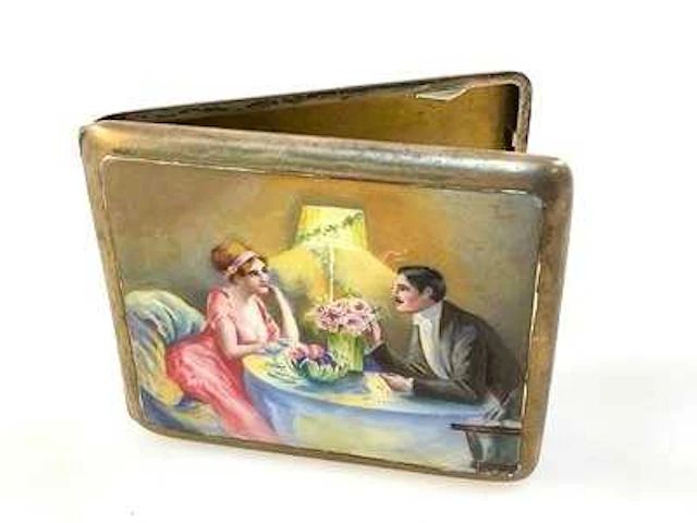 An early 20th century Hungarian 800 silver and enamel cigarette case
