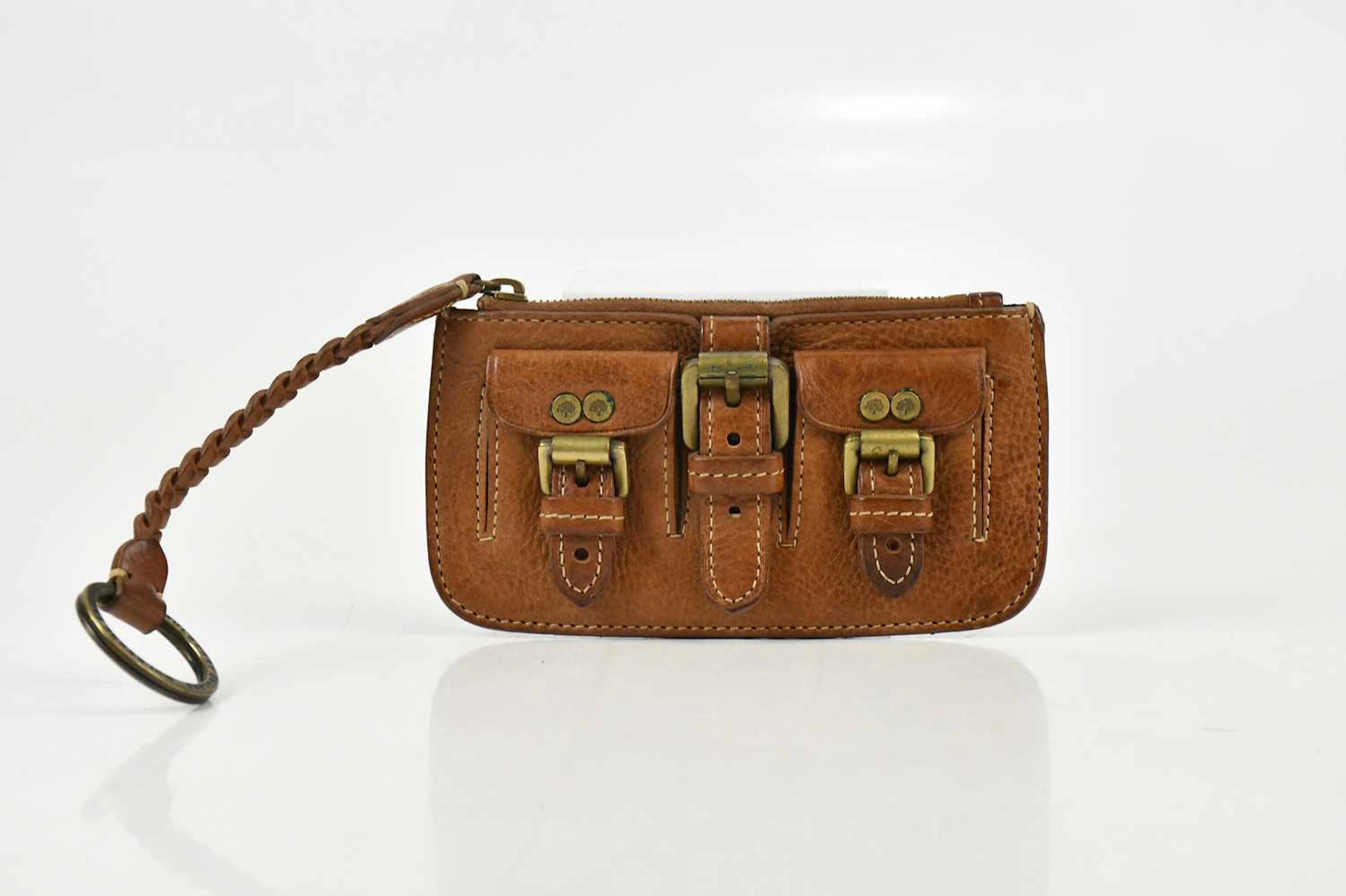 MULBERRY; a tan Congo leather coin purse