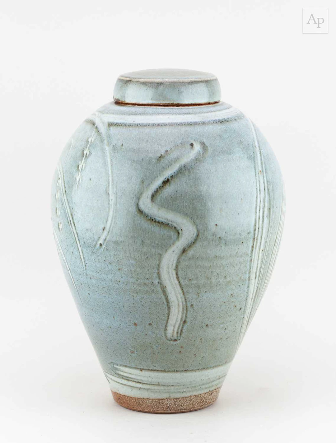 MARK GRIFFITHS (born 1956); a tall stoneware jar and...