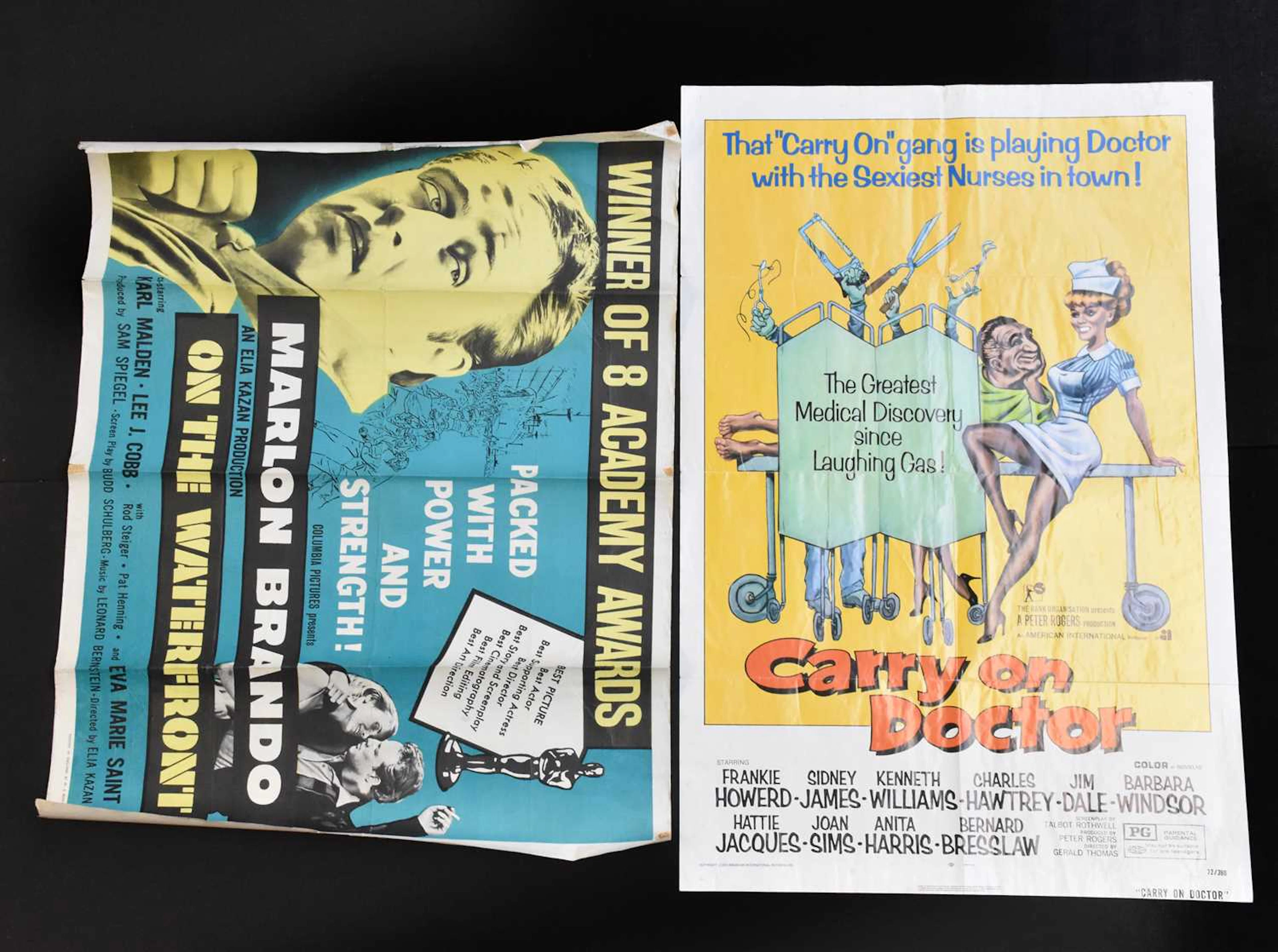 ON THE WATERFRONT; an original British quad poster printed by W
