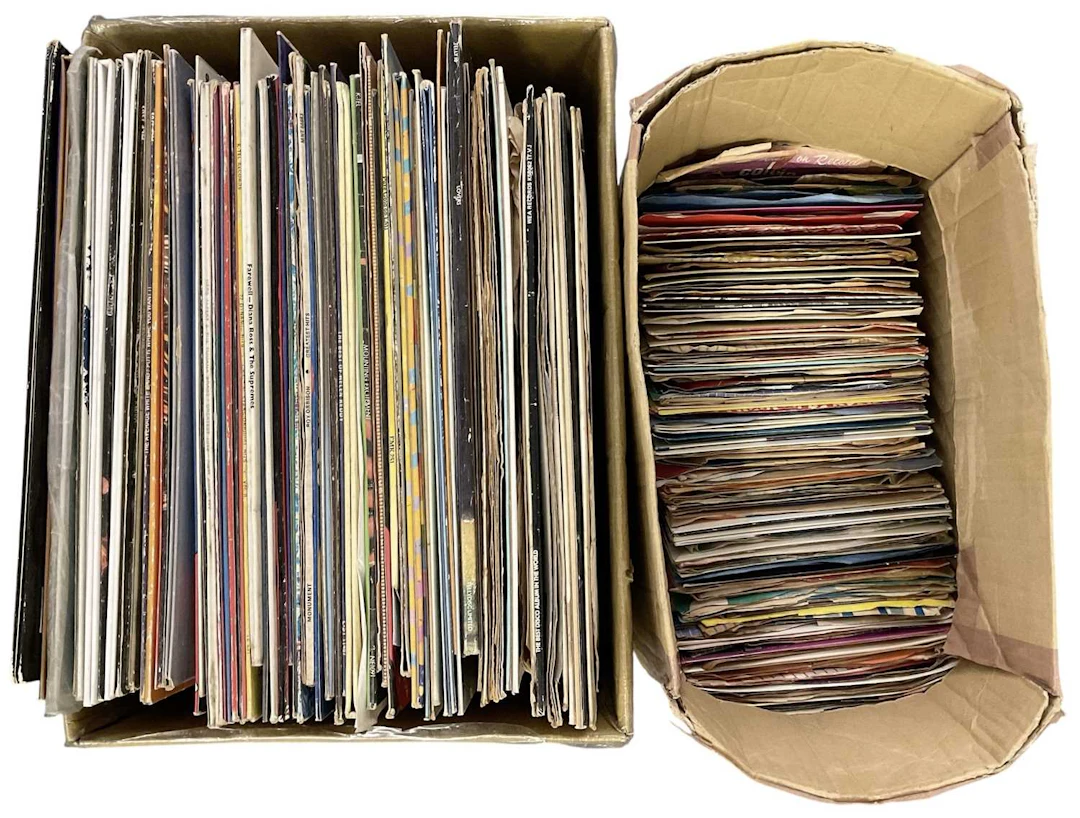 A collection of approximately eighty singles