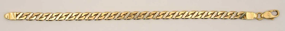 A 14ct yellow gold flat link necklace