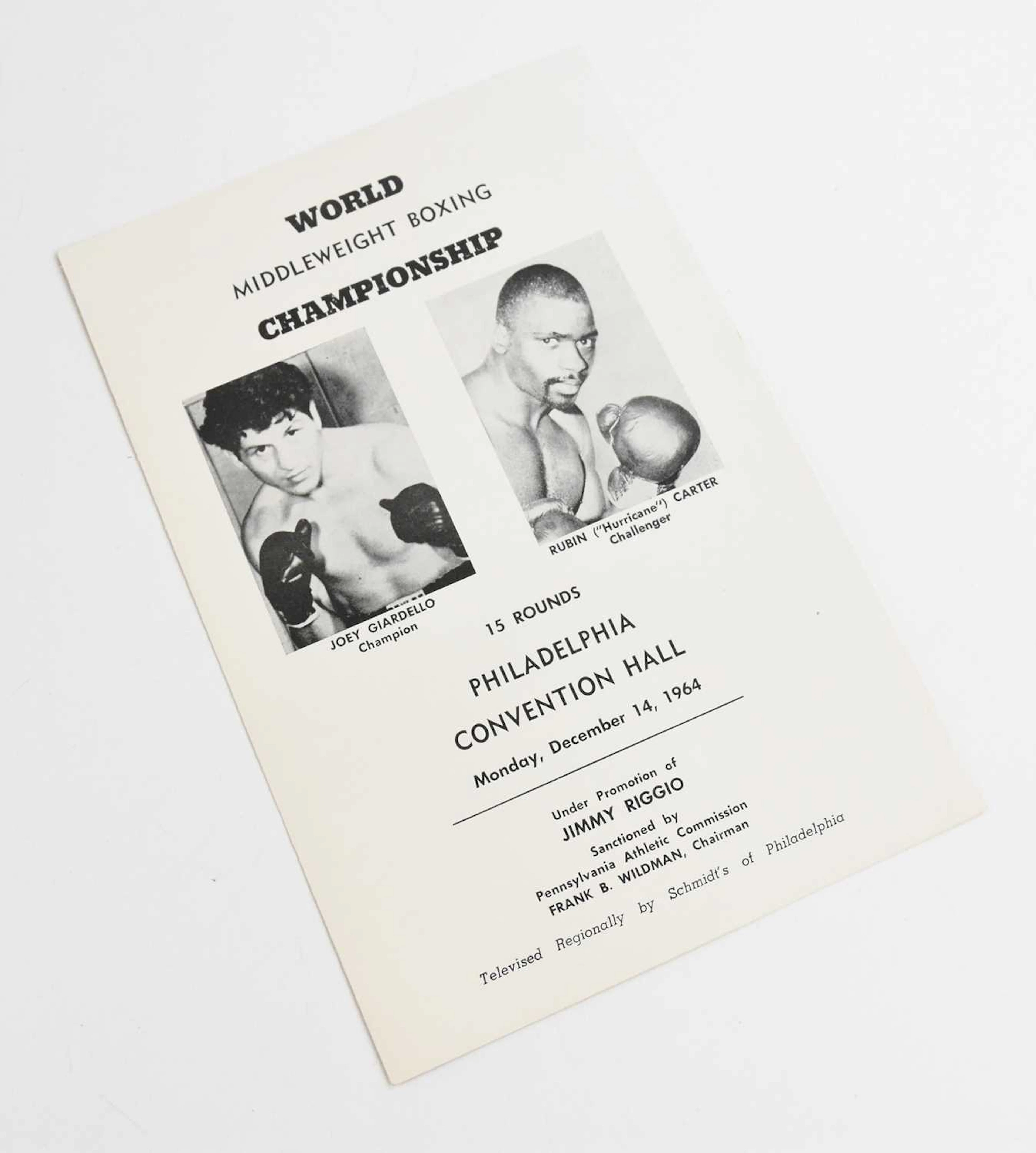 BOXING INTEREST; an original programme Joey Giardello vs...