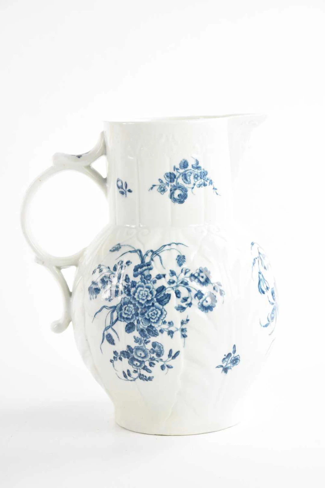 WORCESTER; an 18th century Worcester cabbage leaf jug