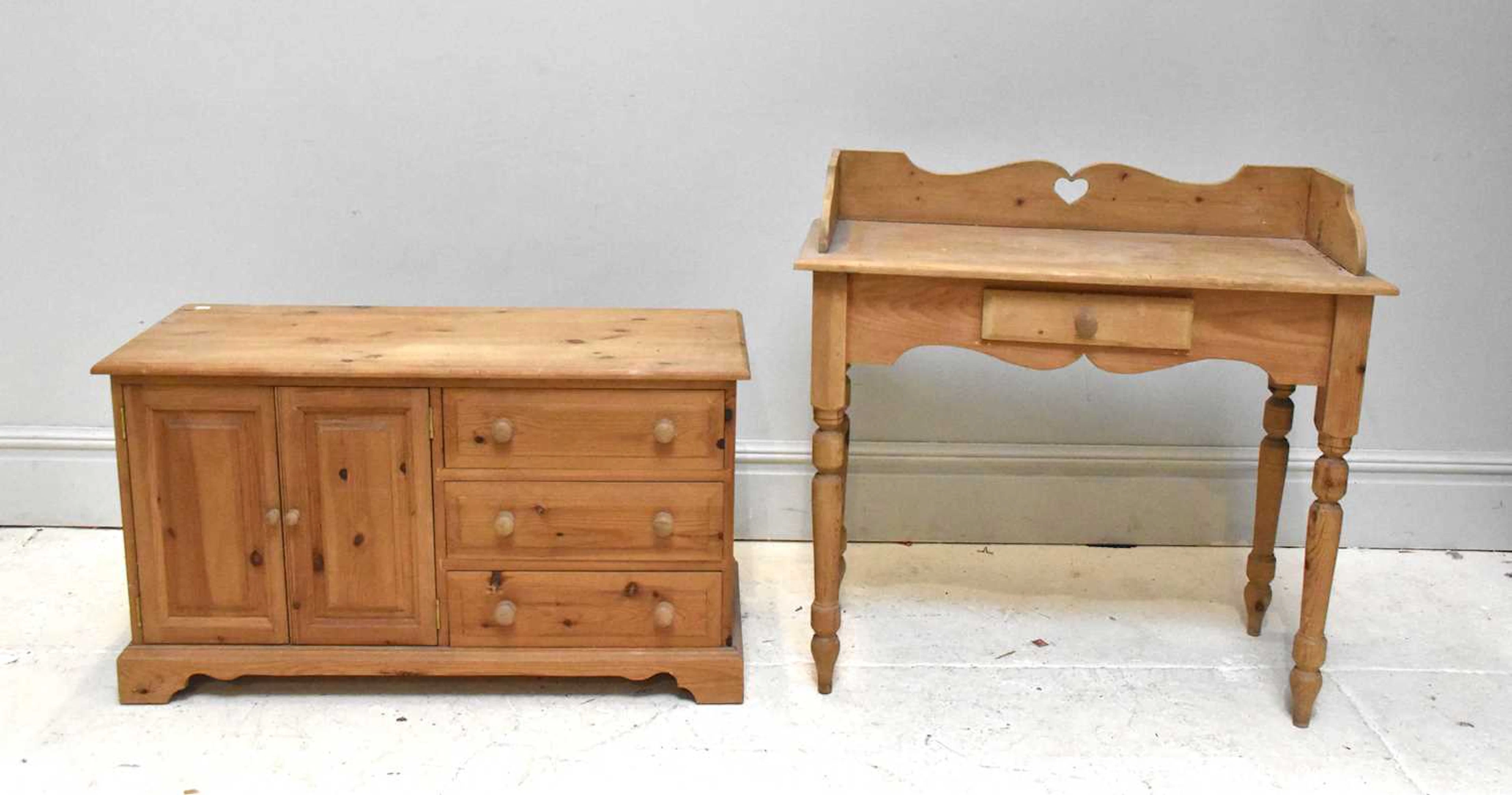 A pine television/media stand