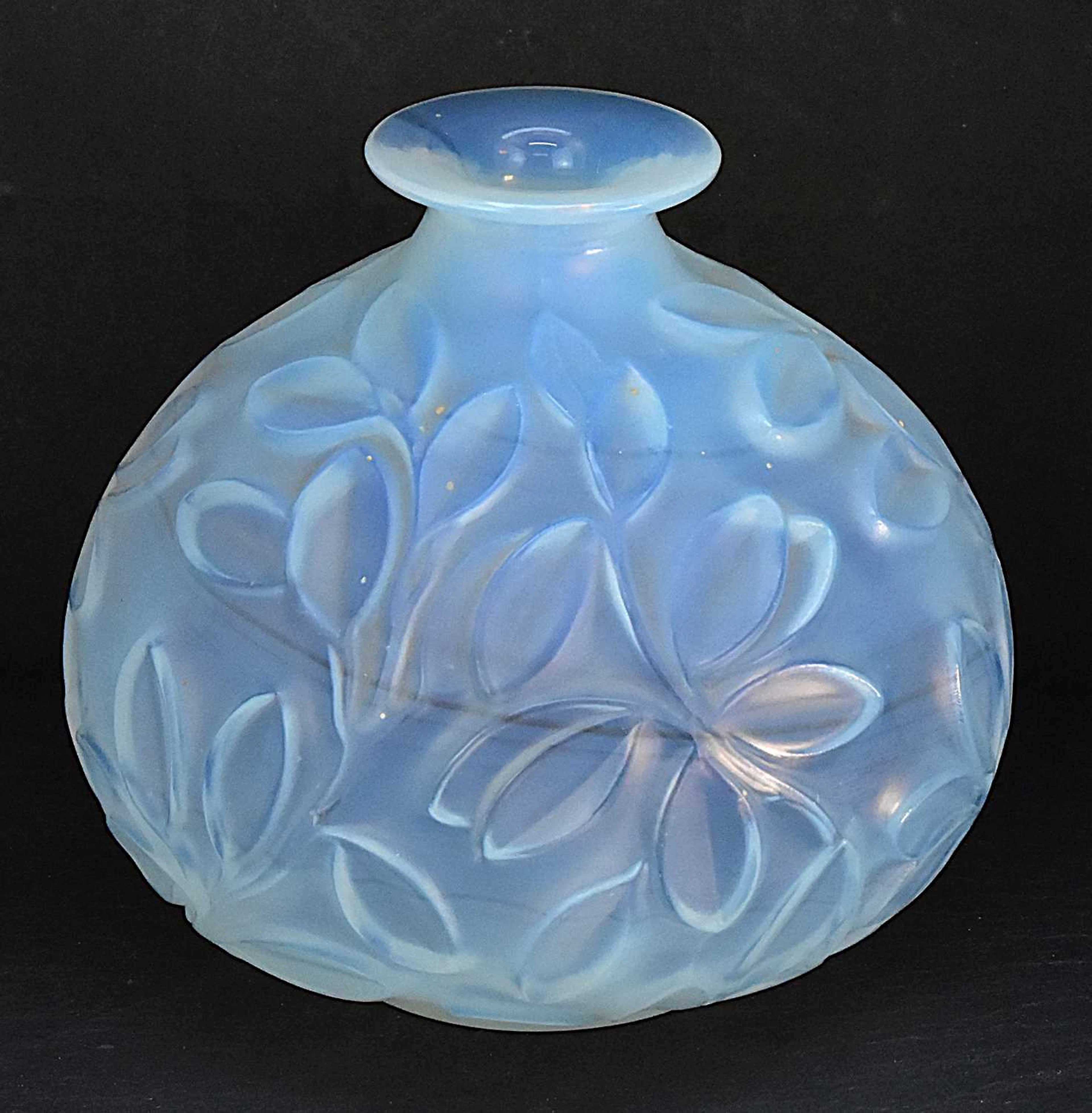 MARIUS-ERNEST SABINO; an opalescent French art glass vase of bulbous form