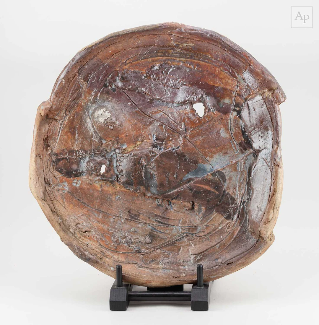 CHARLES BOUND (born 1939); a large wood fired stoneware...