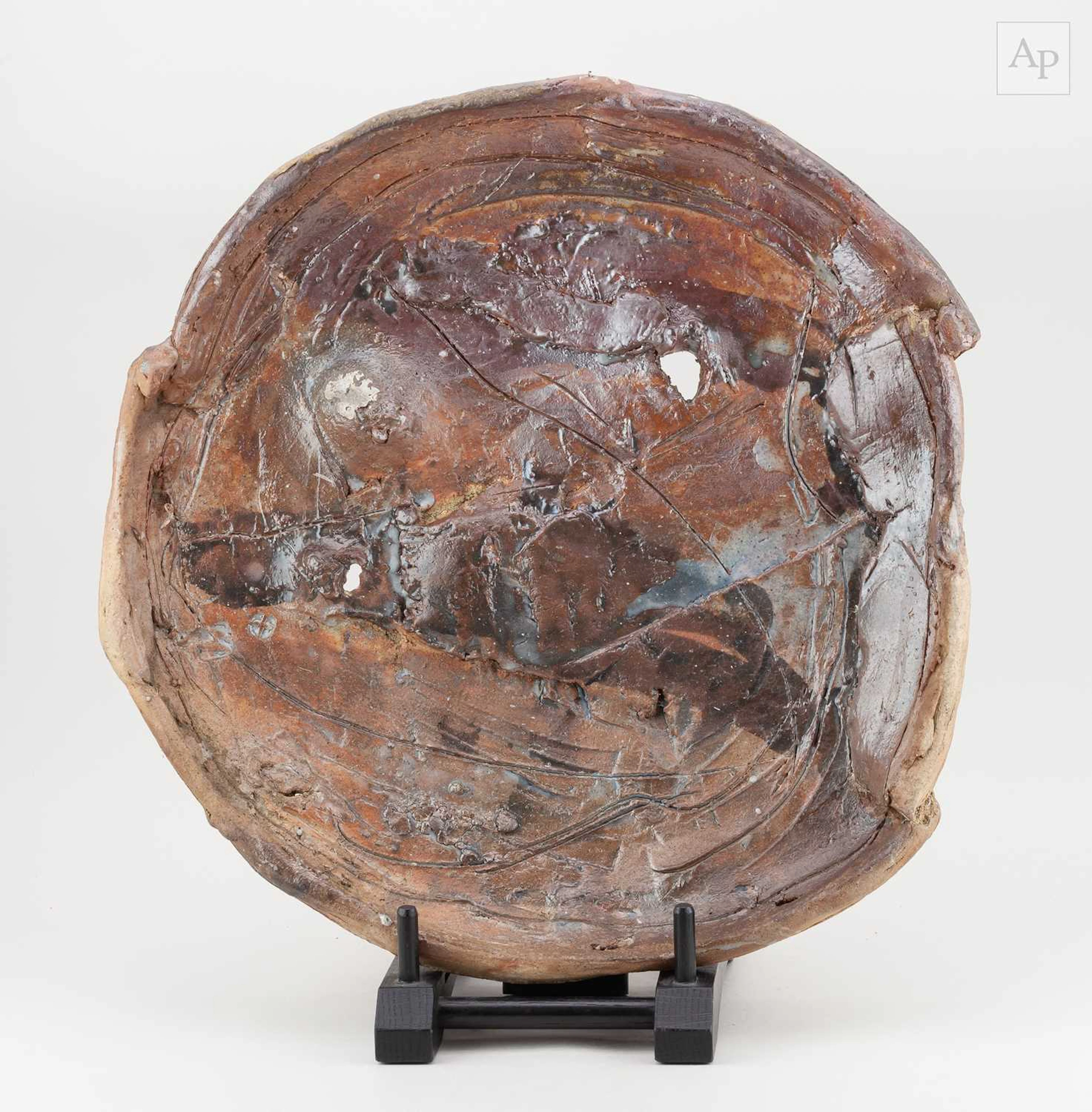 CHARLES BOUND (born 1939); a large wood fired stoneware...