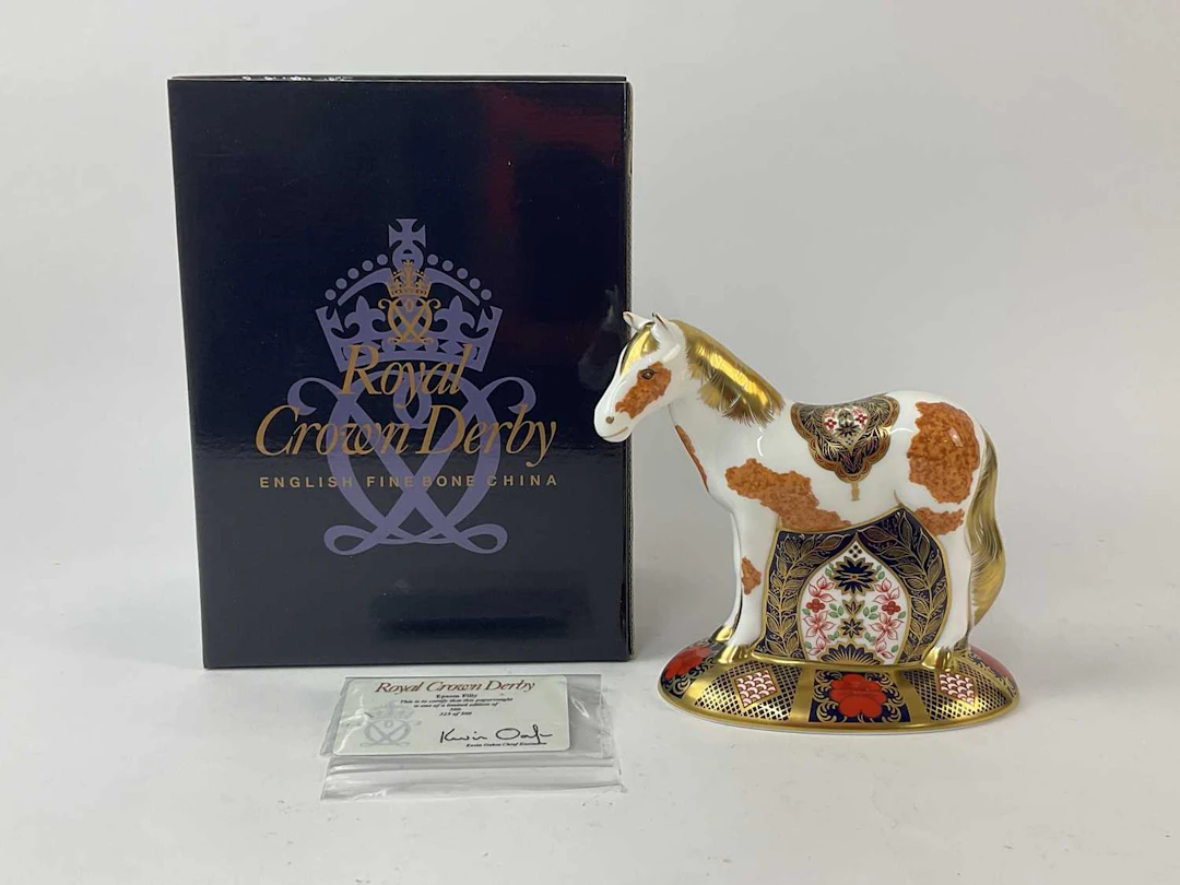 ROYAL CROWN DERBY; 'Epsom Filly' horse figure