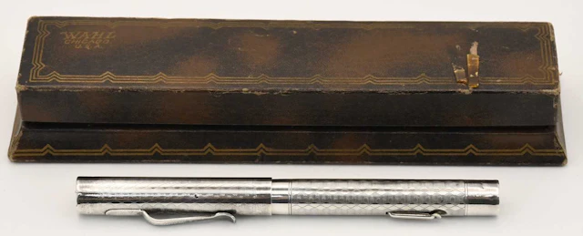 WAHL; a 1920s sterling silver lever fill fountain pen