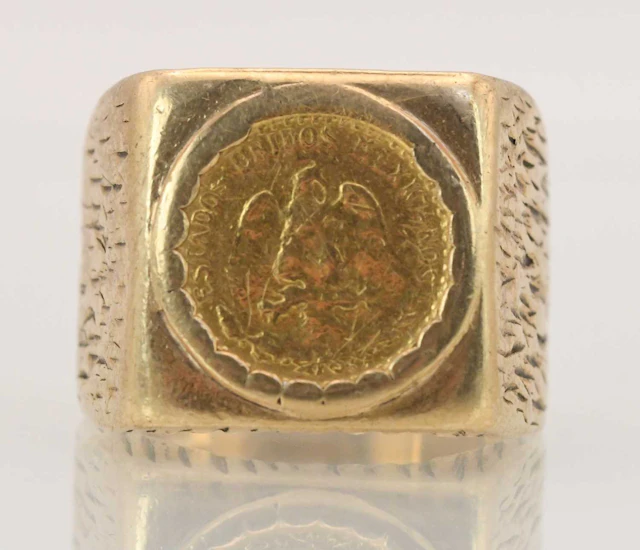 A 1945 Mexican dos pesos gold coin