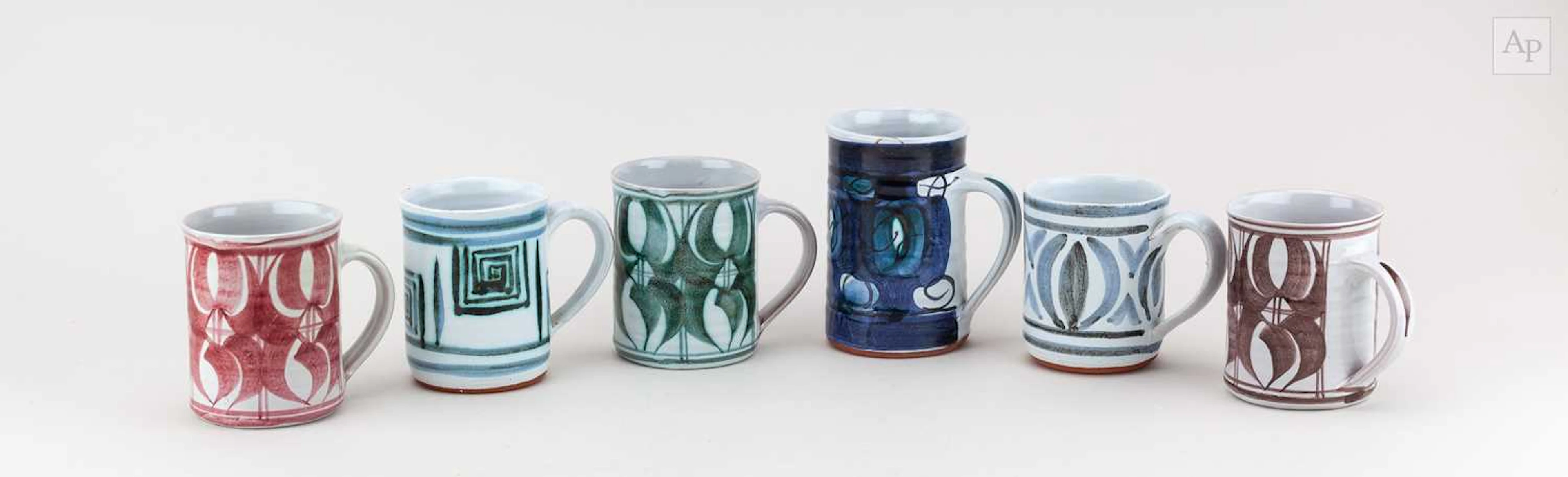 DAVID TIPLER for Aldermaston Pottery; a trio of tin...