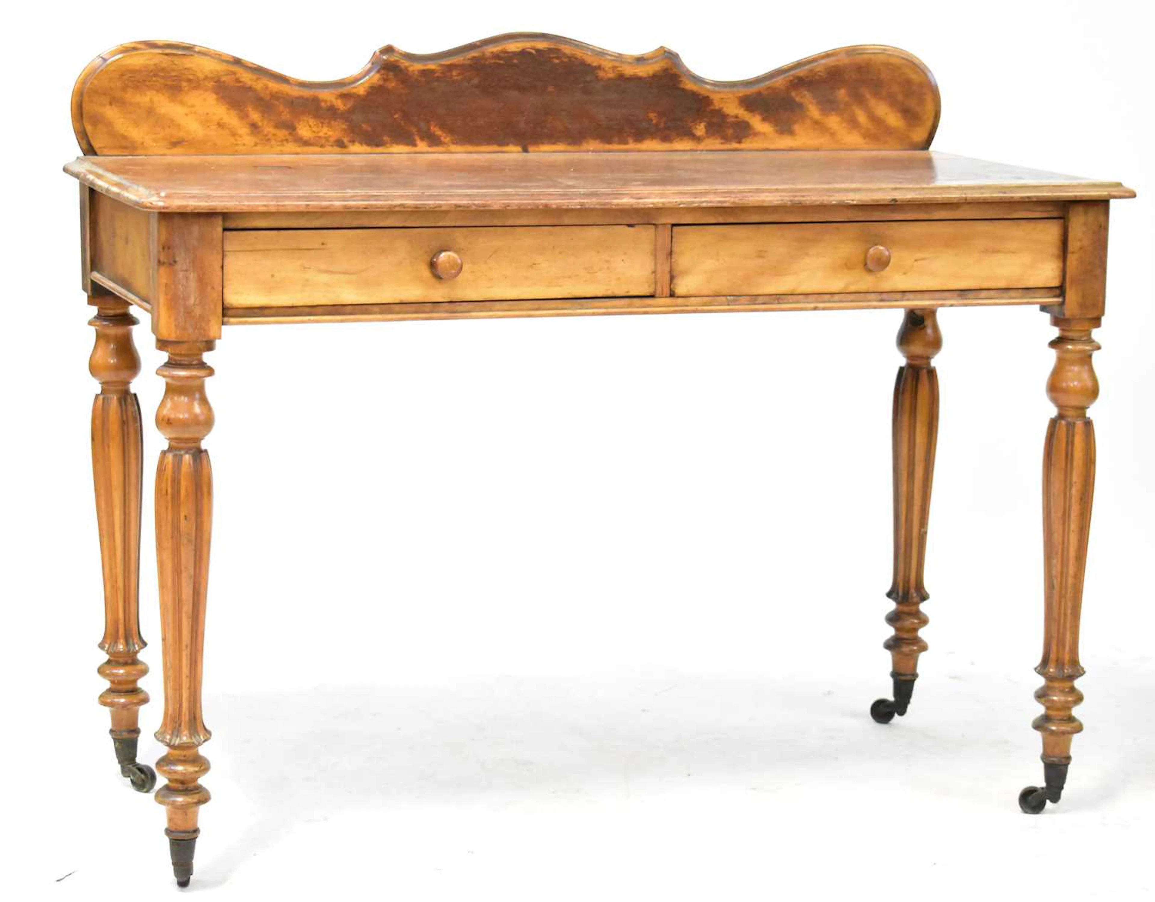 A Victorian satin birch side table