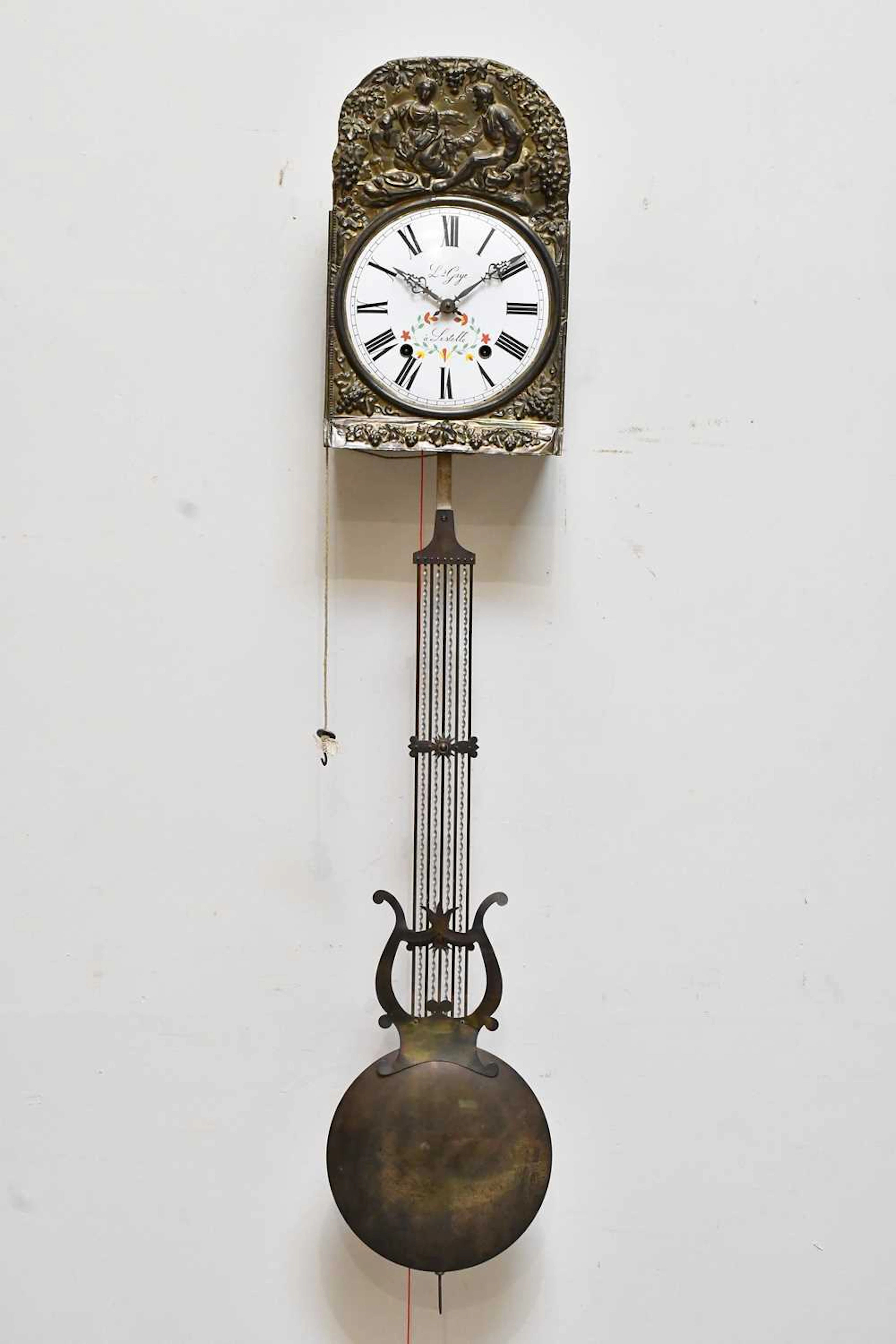 L S GAYE; a French Comtoise wall clock