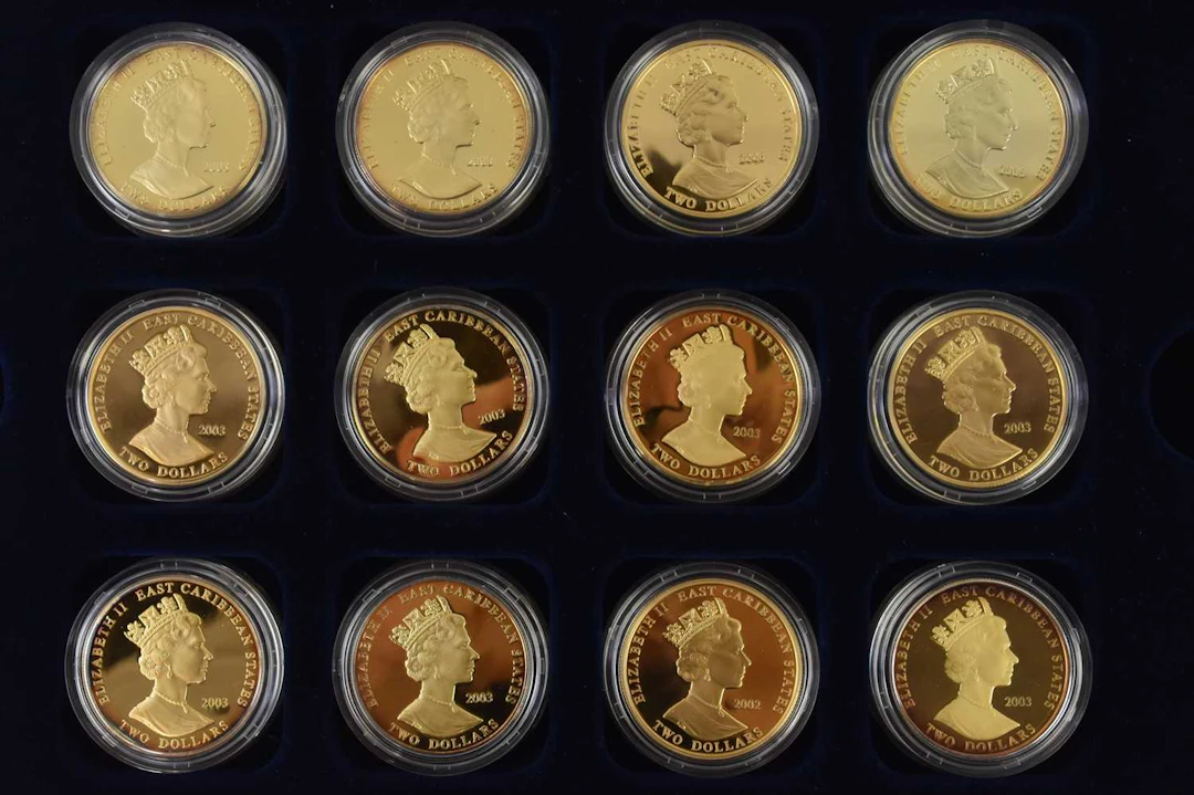 ROYAL MINT; a cased encapsulated twelve-coin gold plated...