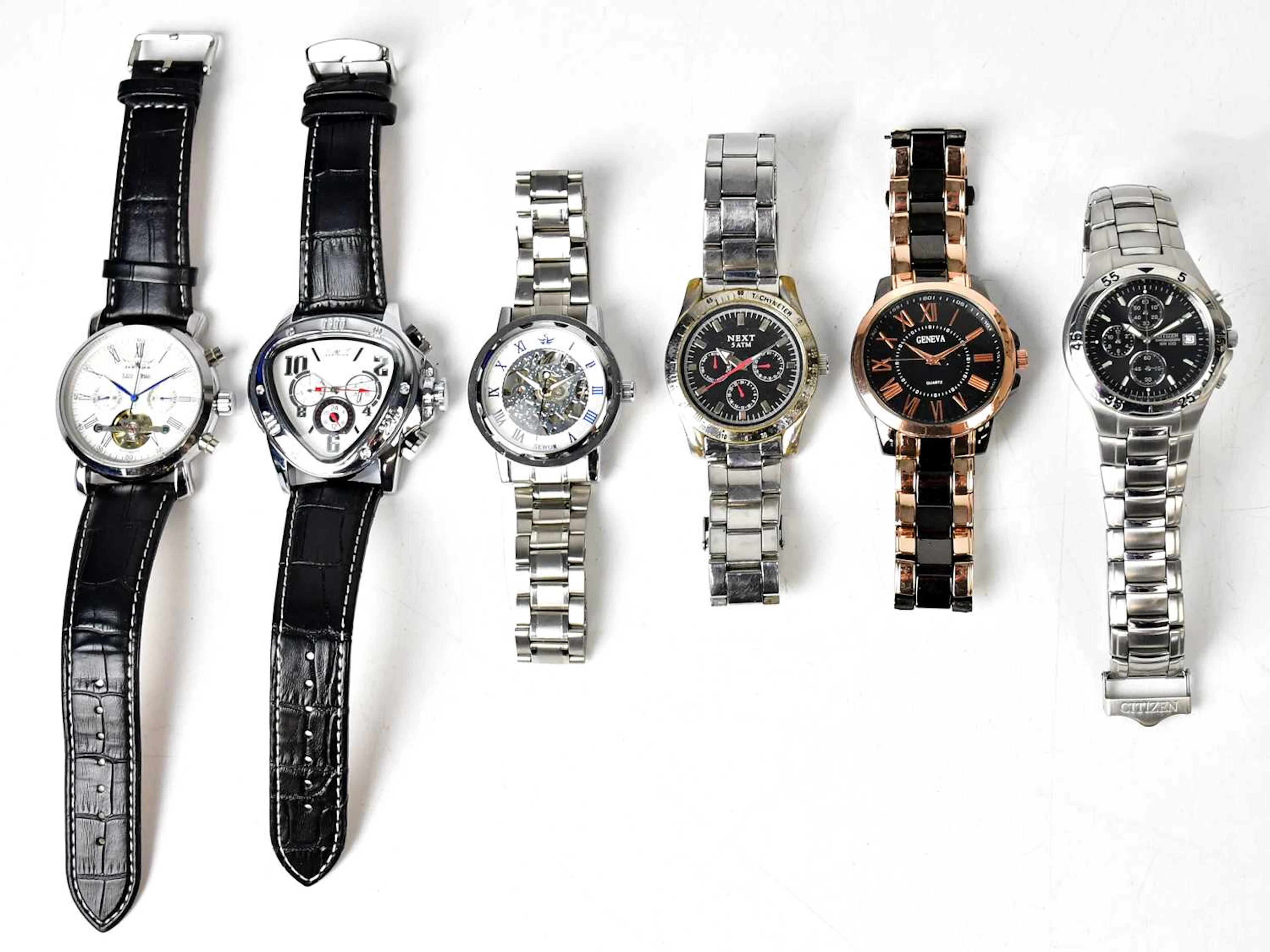 Six gentlemen's fashion watches
