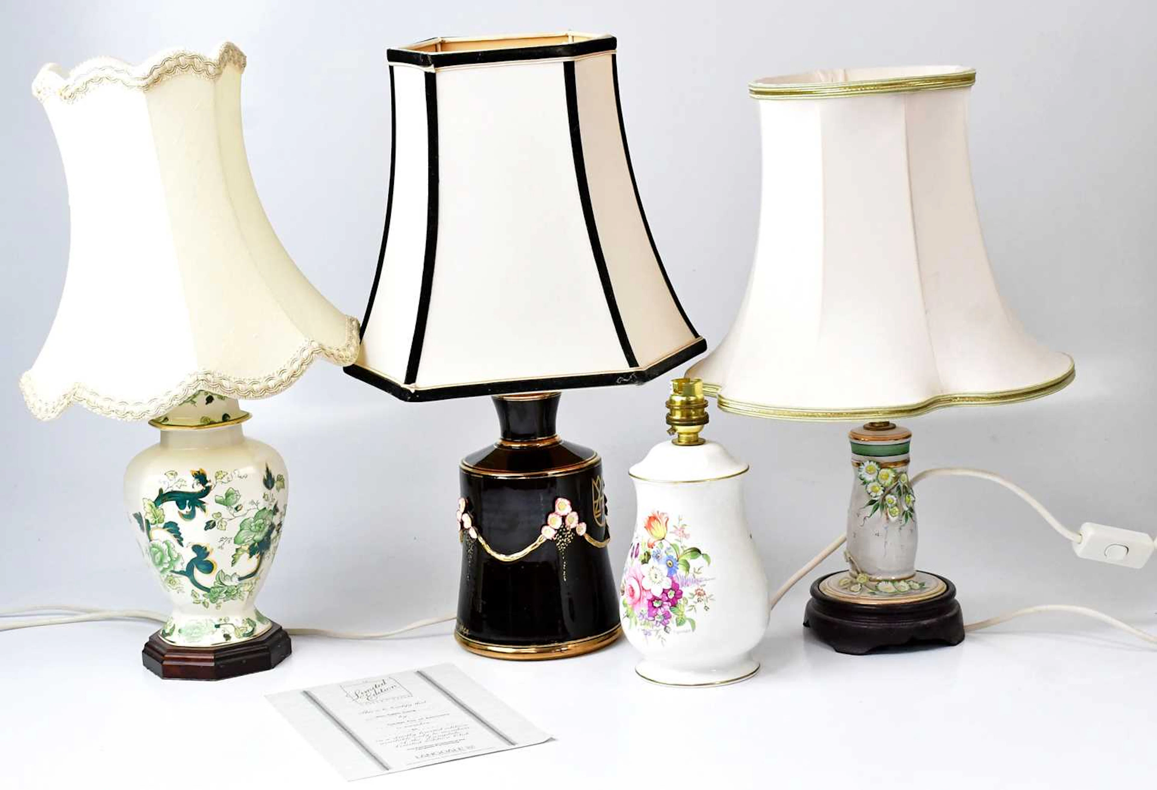 Four ceramic lamps comprising Mason's Ironstone