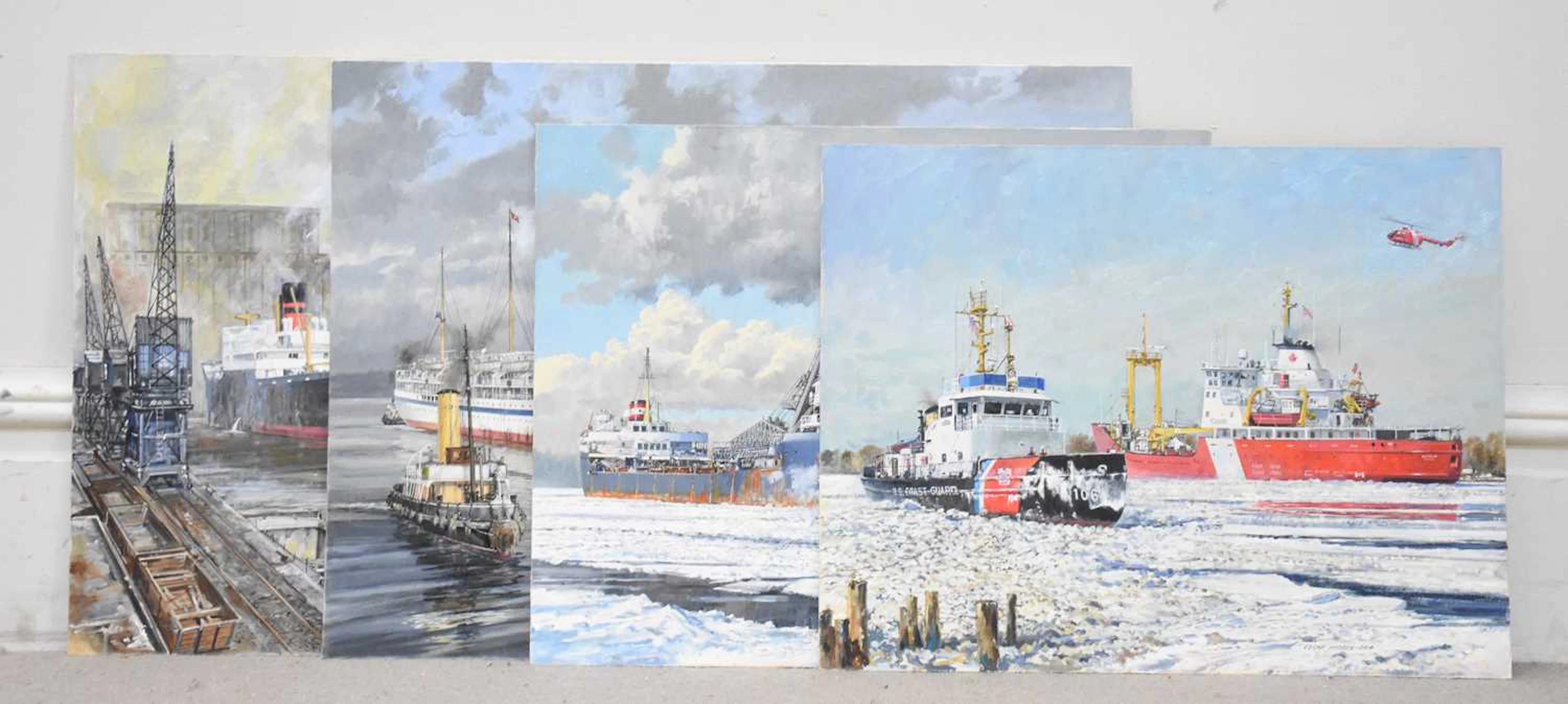 EDGAR HODGES (1928-2025); four oils on board