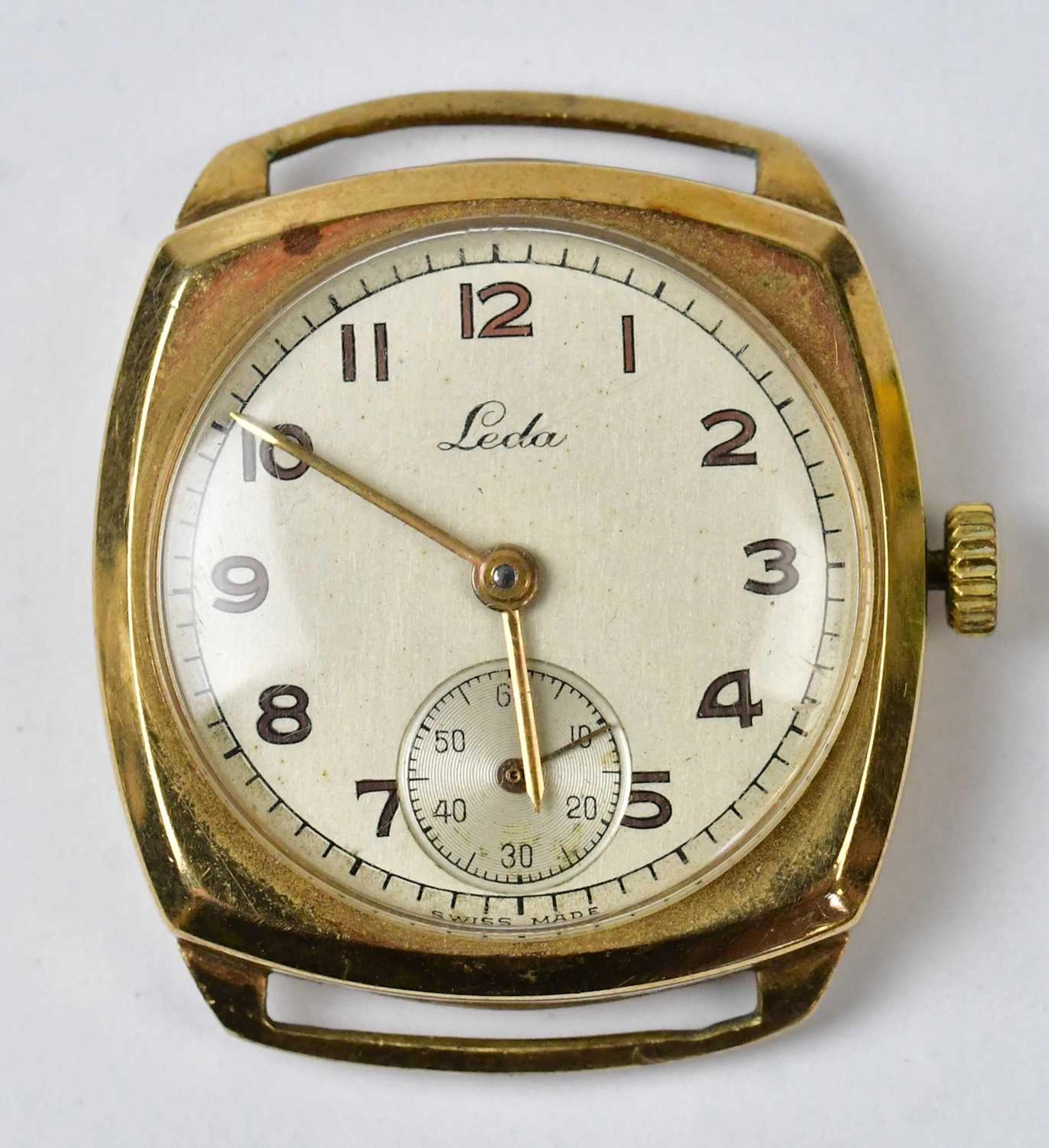 LEDA; a 9ct yellow gold watch head