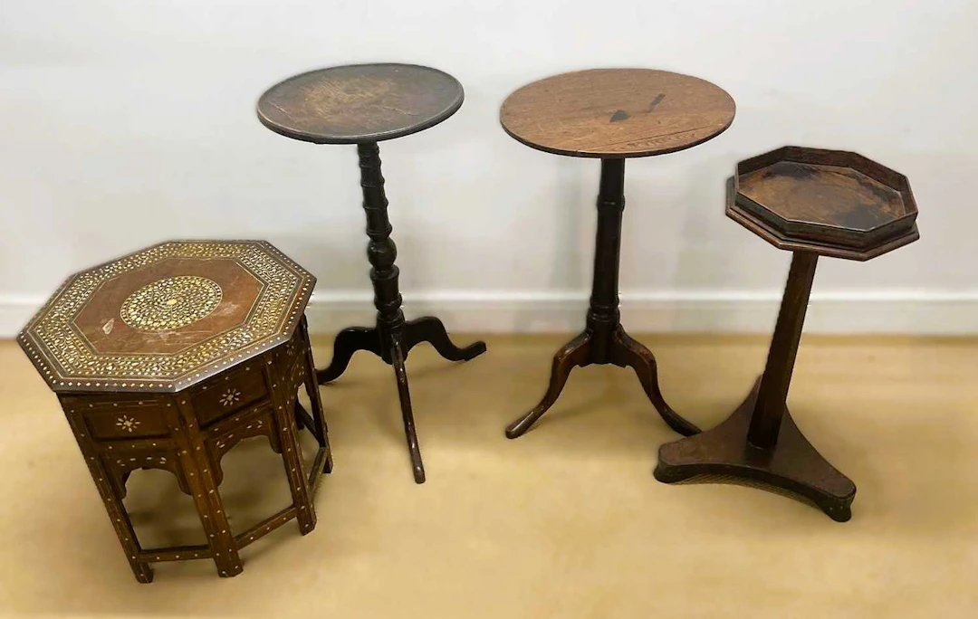 A collection of three 19th century oak wine tables
