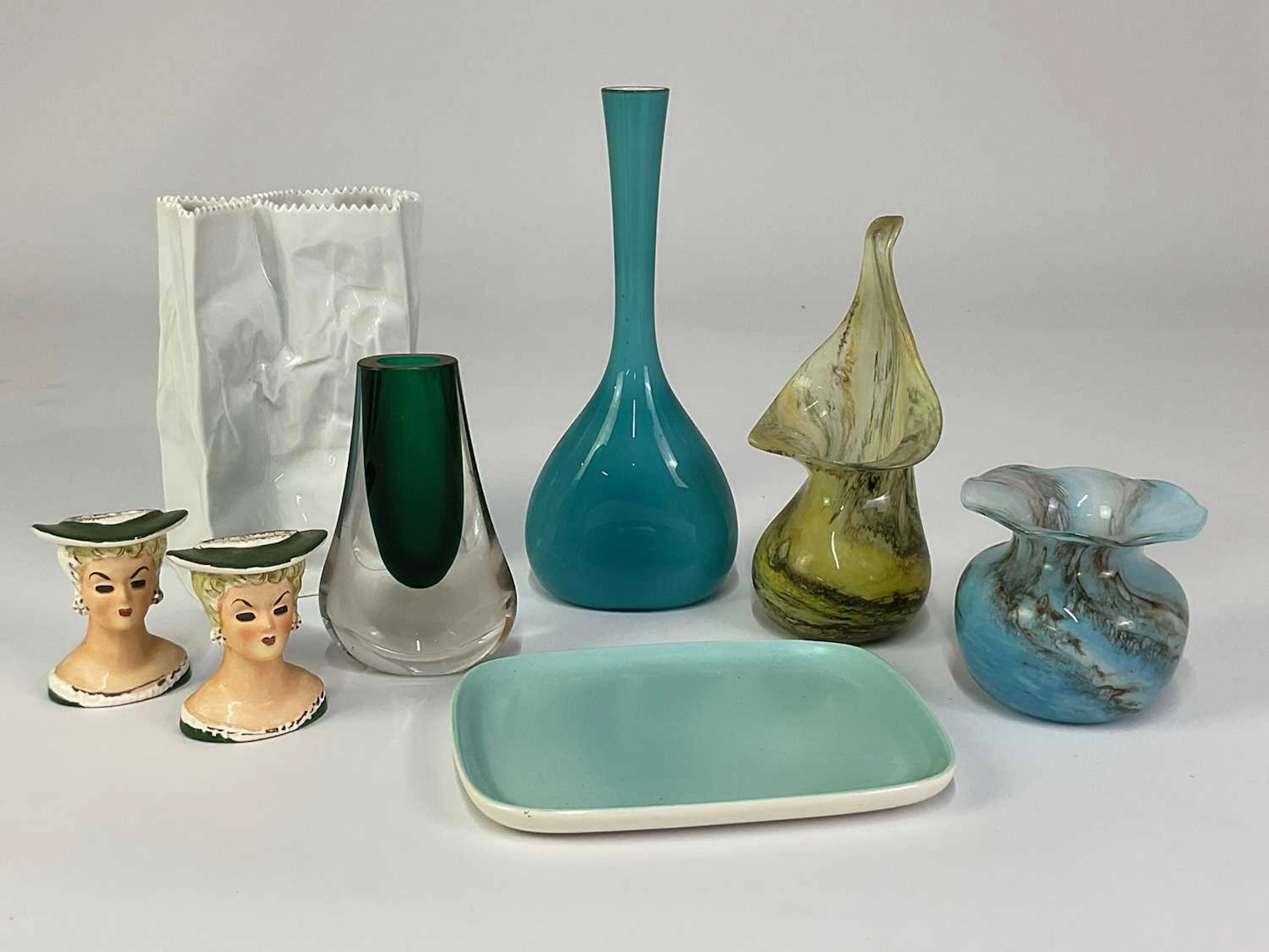 TAPIO WIRKKALA FOR ROSENTHAL; a porcelain paper bag vase