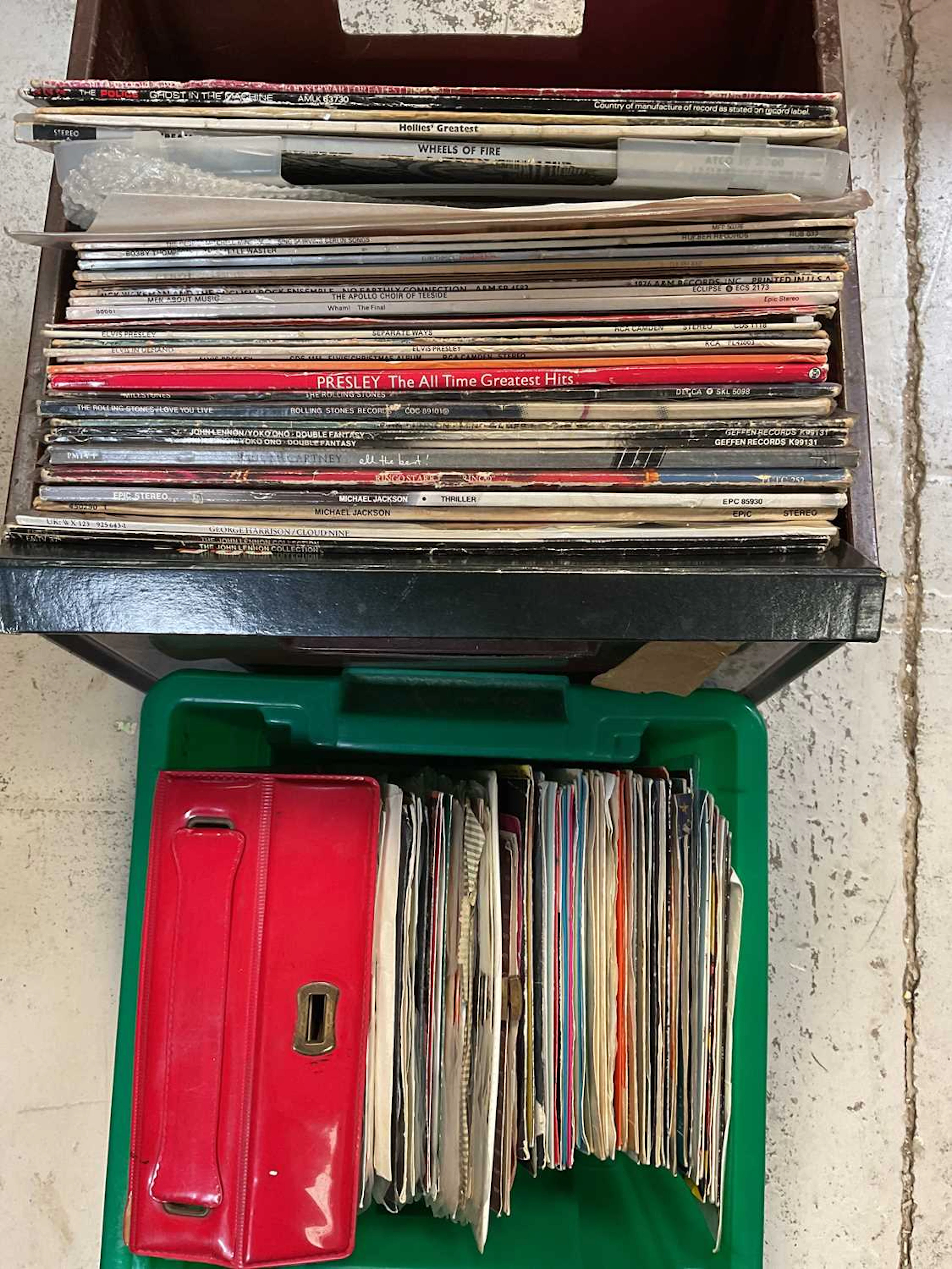 A collection of approximately thirty albums