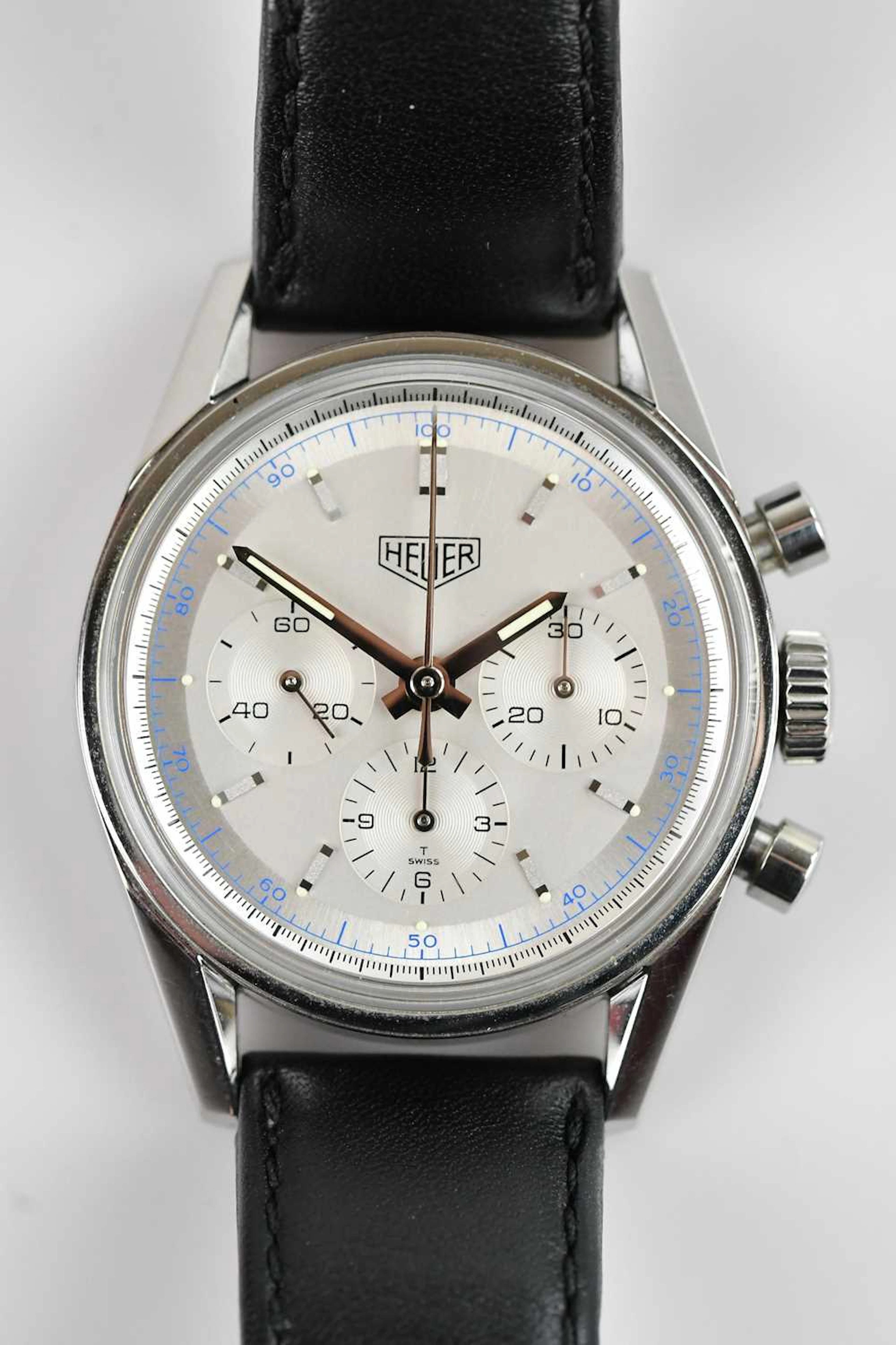 HEUER; a gentleman's stainless steel 1964 Carrera re-edition wristwatch