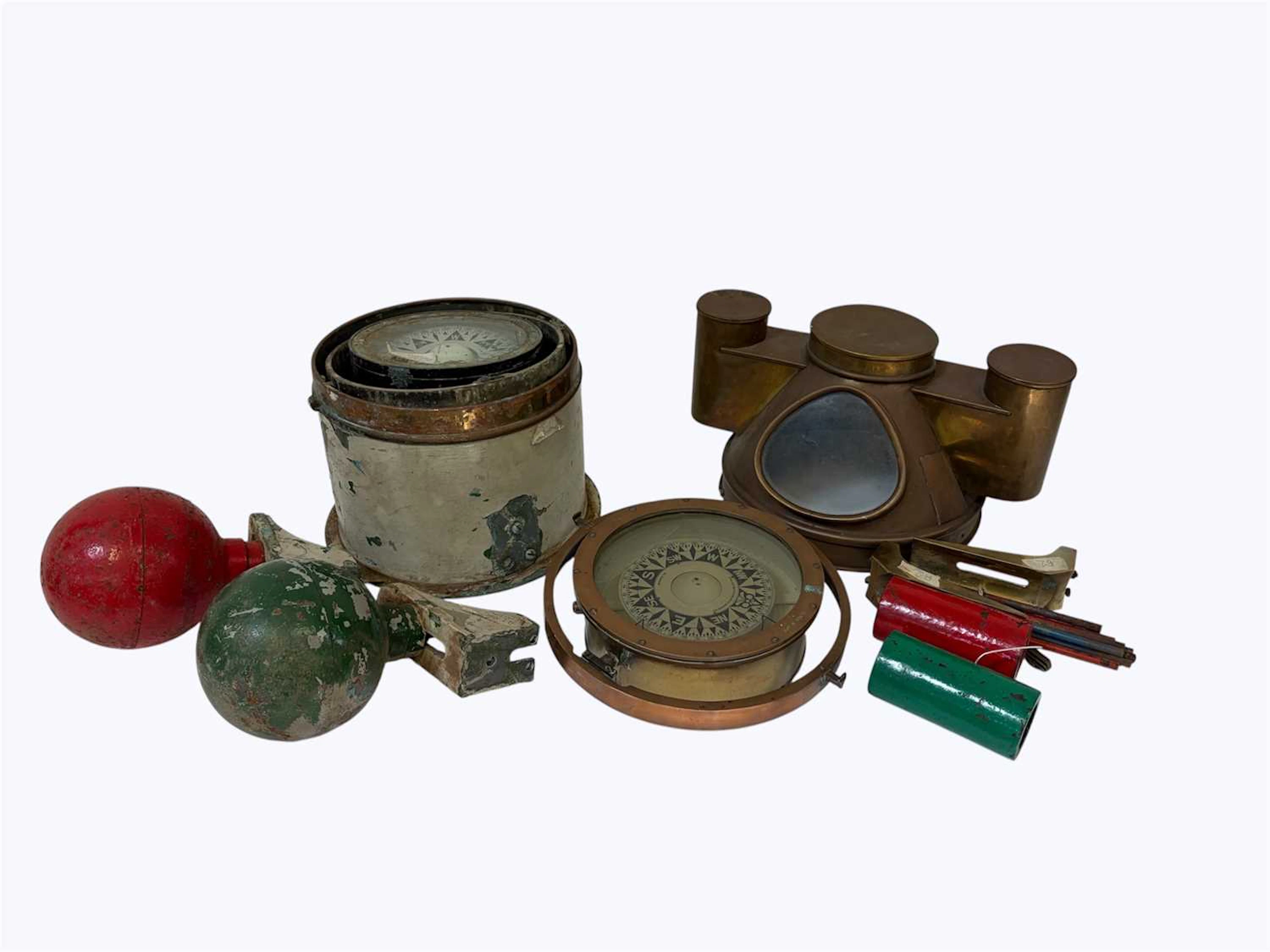 A ship's binnacle head with gimballed compass No 3046N