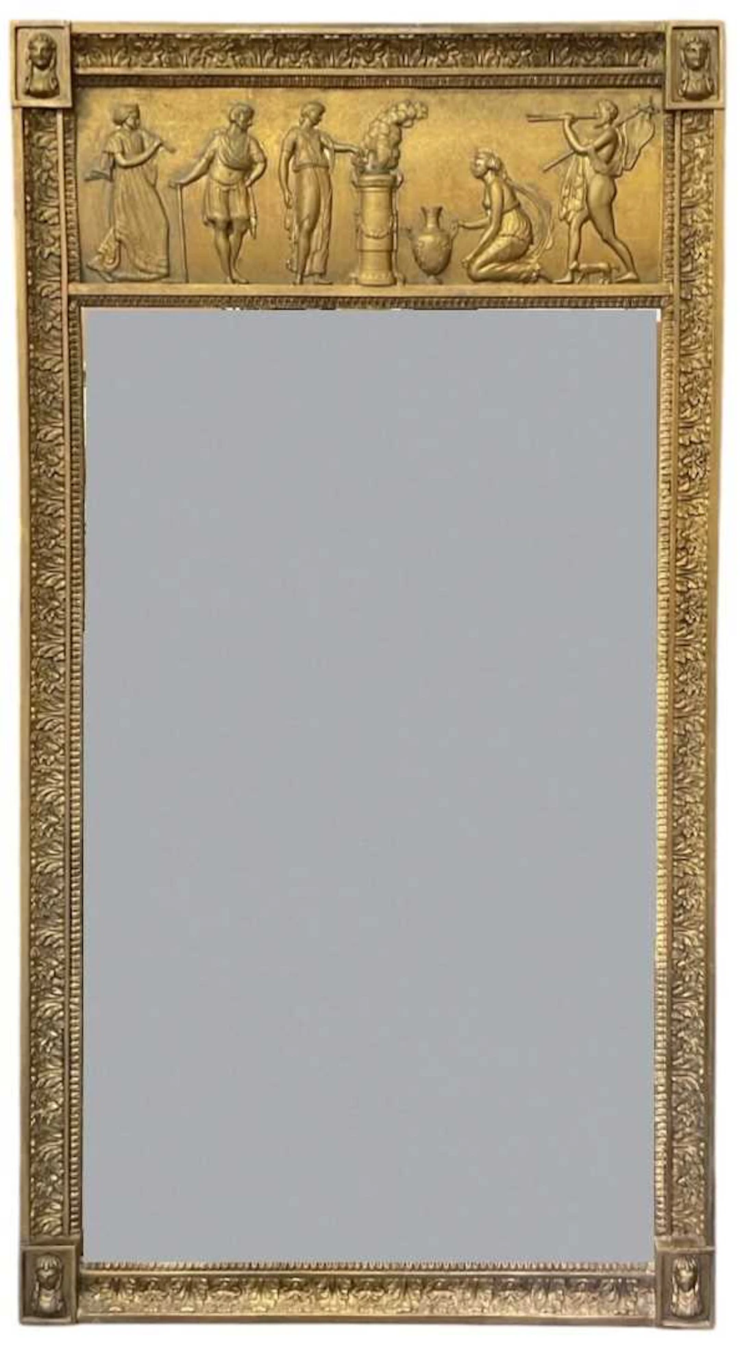 A reproduction rectangular pier glass wall mirror