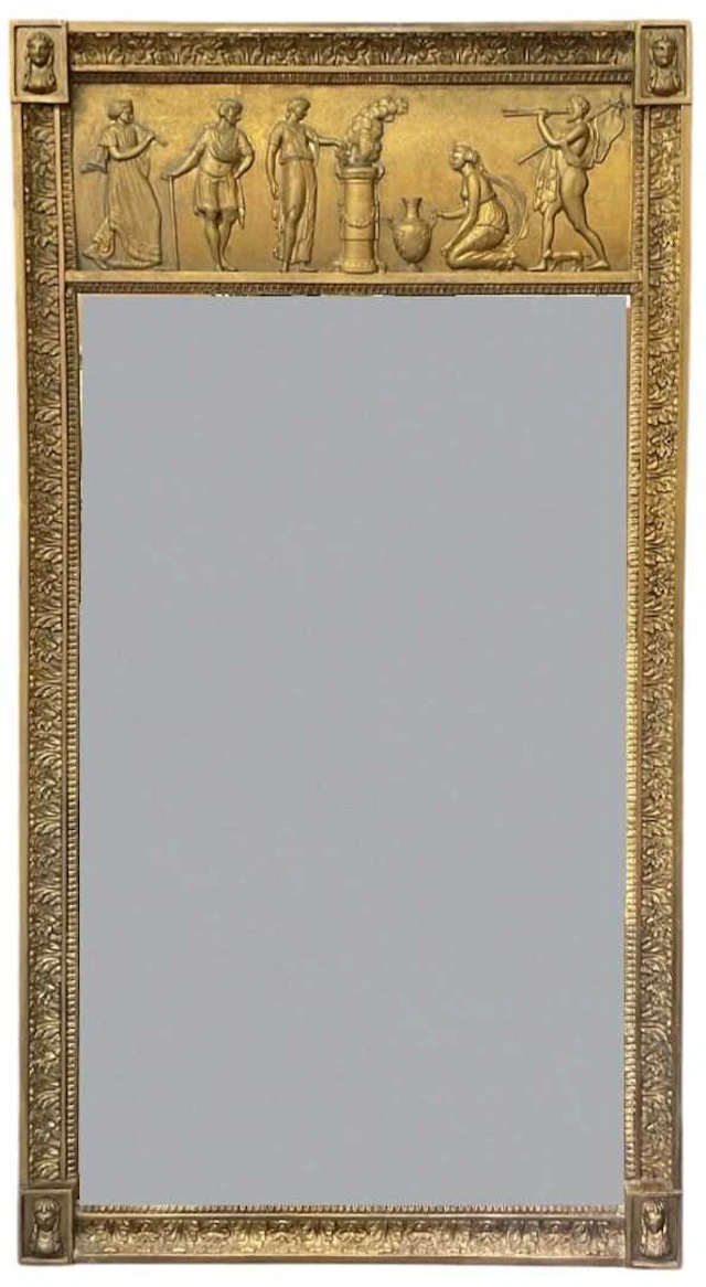 A reproduction rectangular pier glass wall mirror