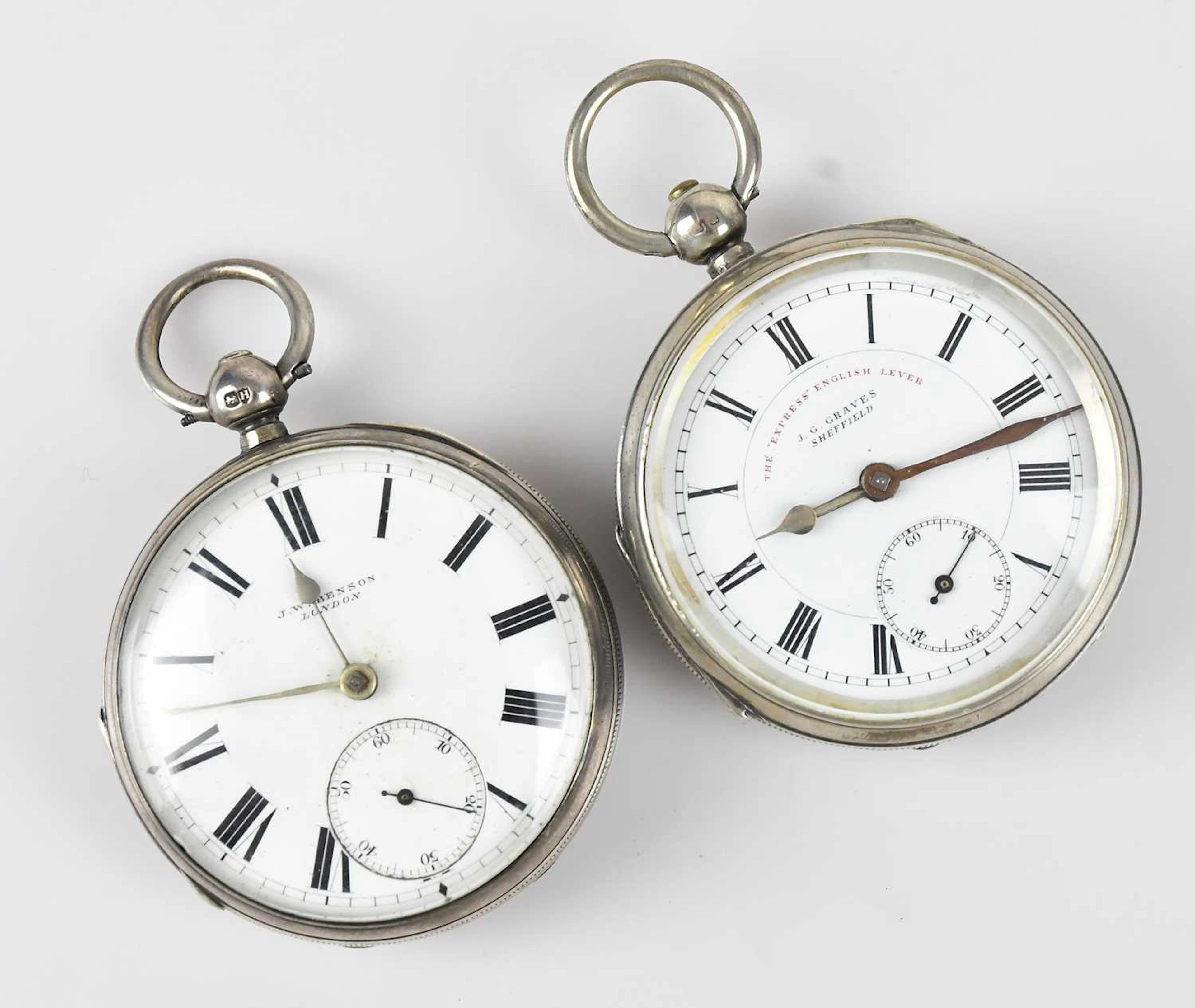 A hallmarked silver key wind open faced pocket watch