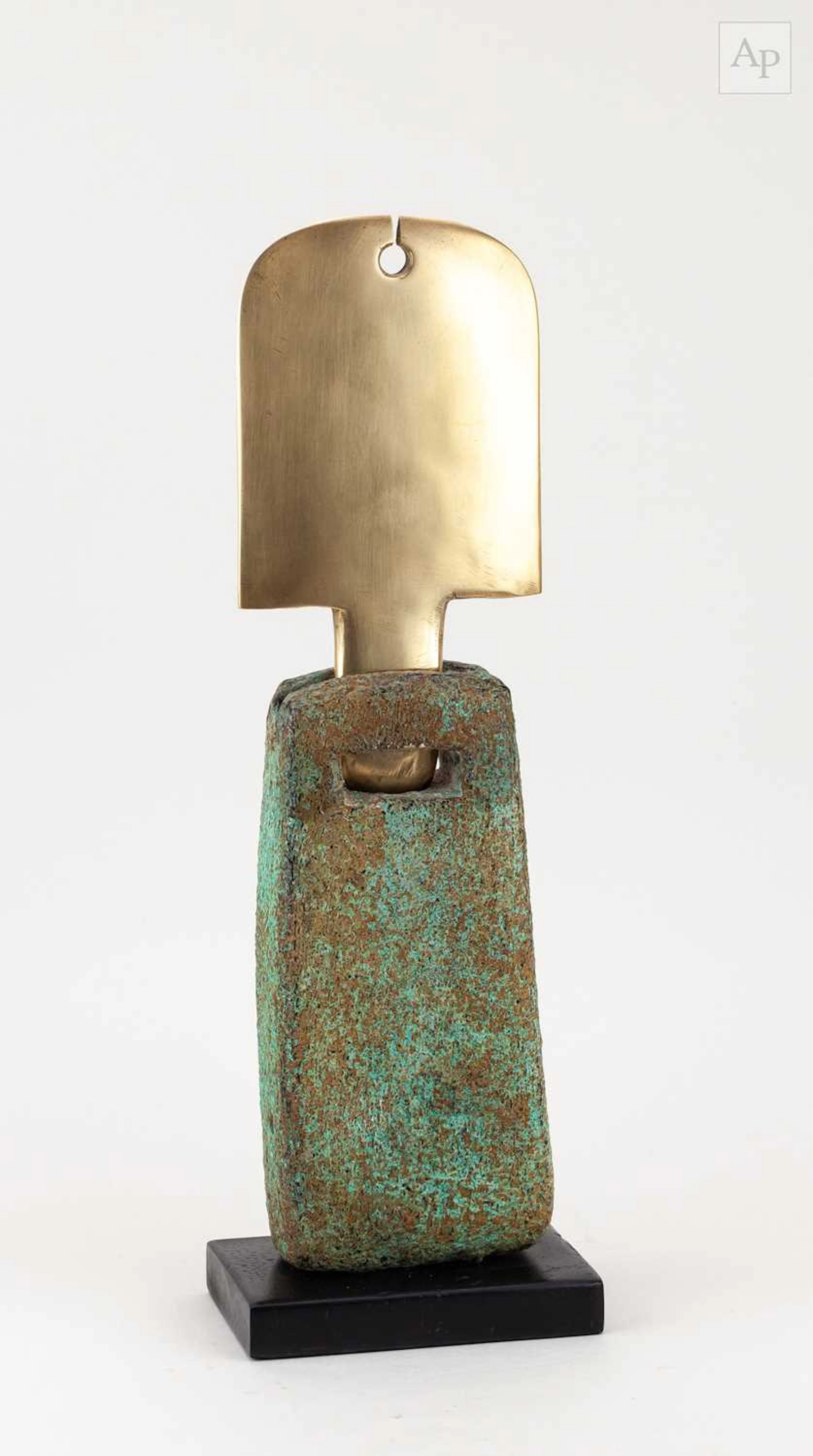 PETER HAYES (born 1946); a polished bronze key hole blade...