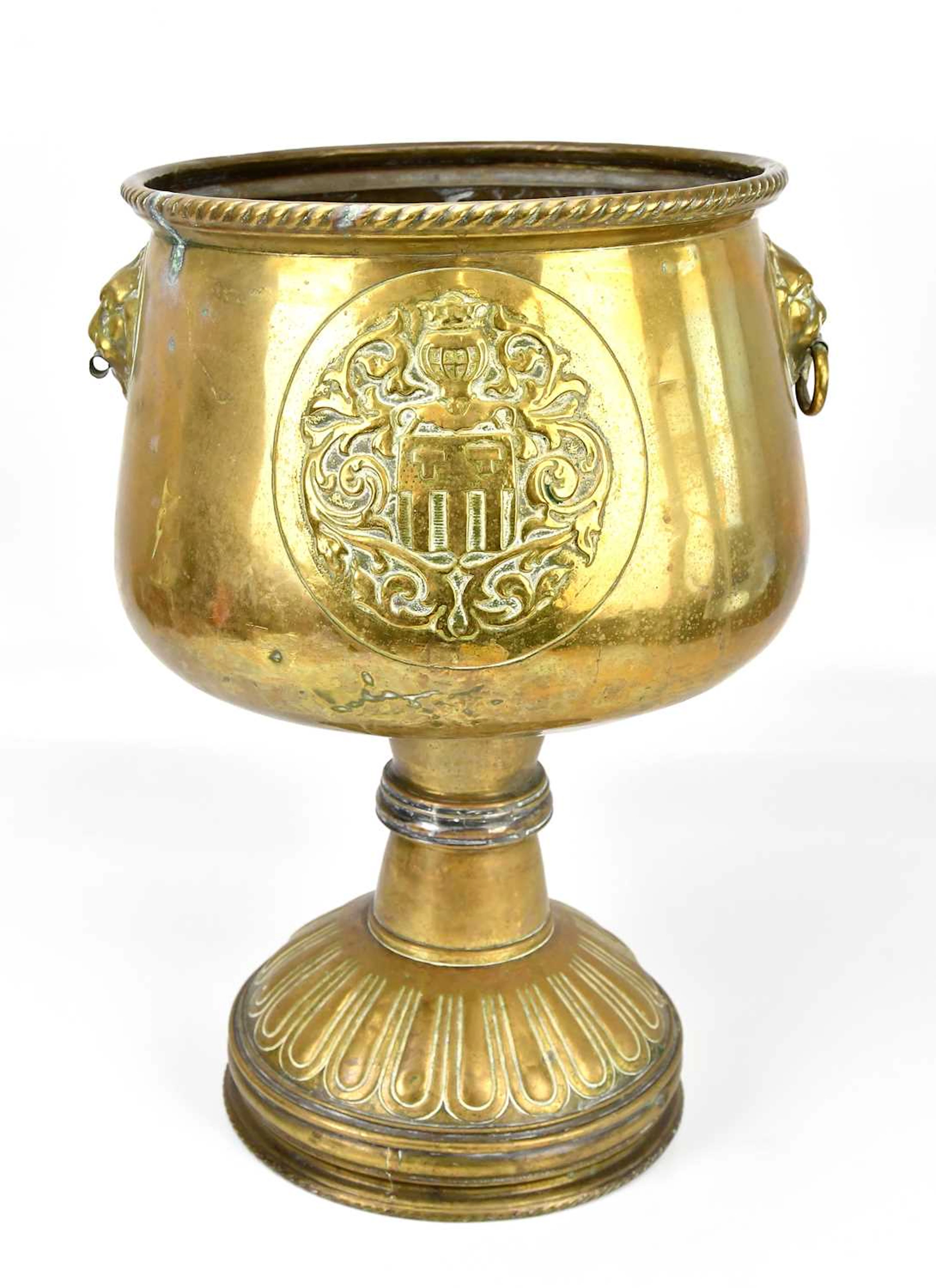 A 19th century brass jardinière stand