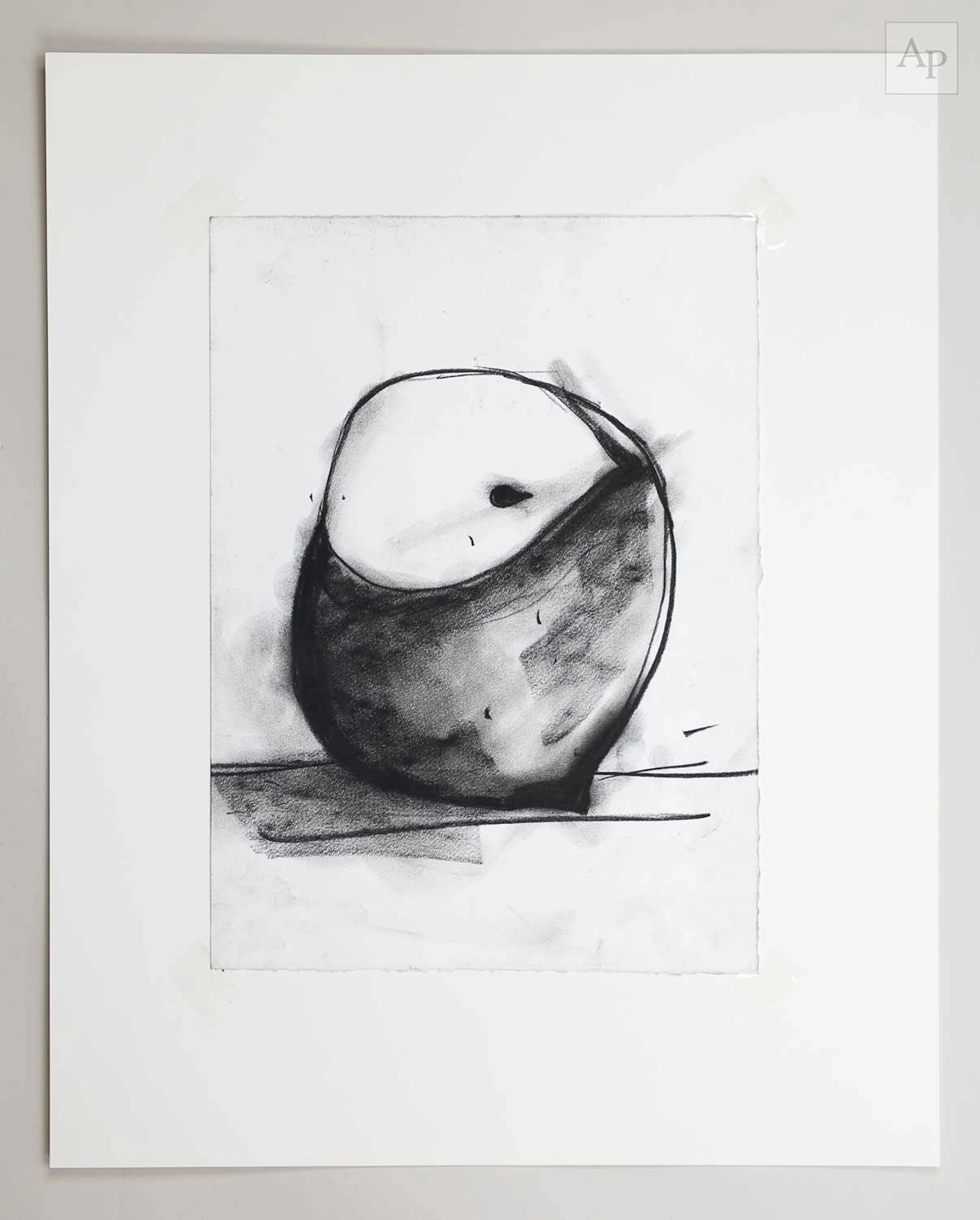 GORDON BALDWIN (1932-2025); a charcoal on paper study of a vessel