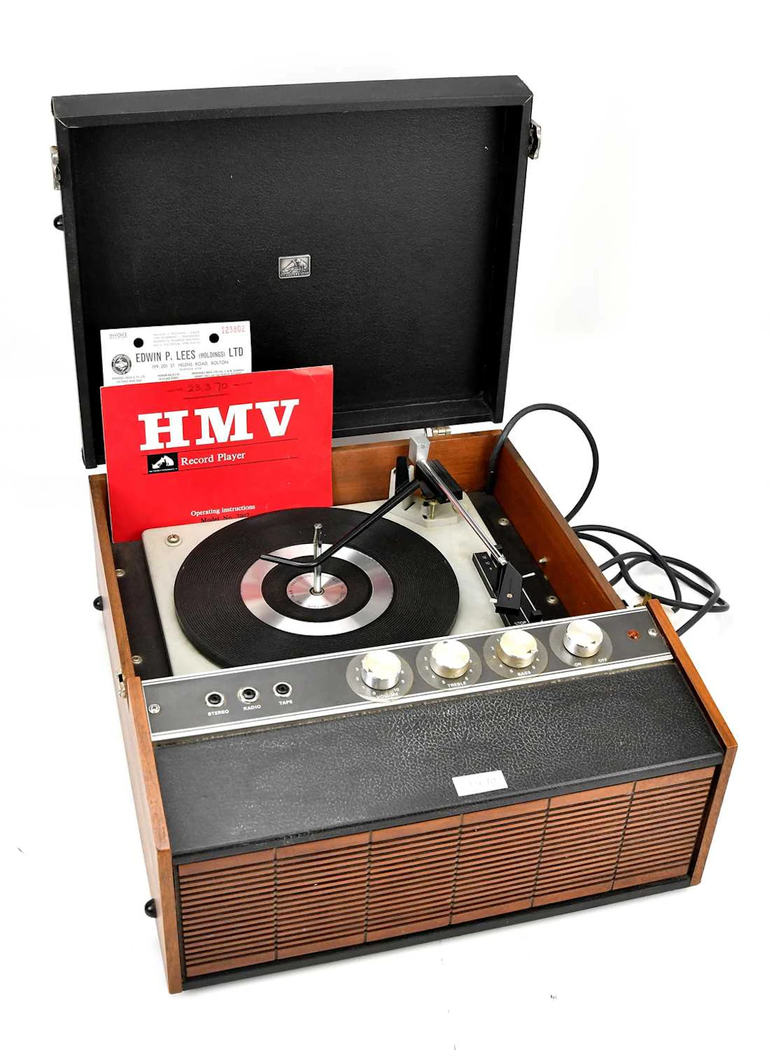 HMV; a 1970s record player
